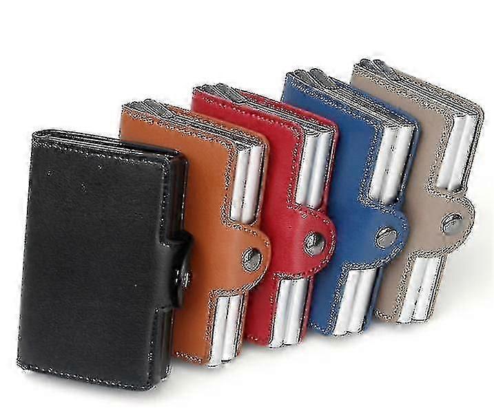 Double Anti-theft Wallet Rfid-nfc Secure Pop Up Card Holder(black)