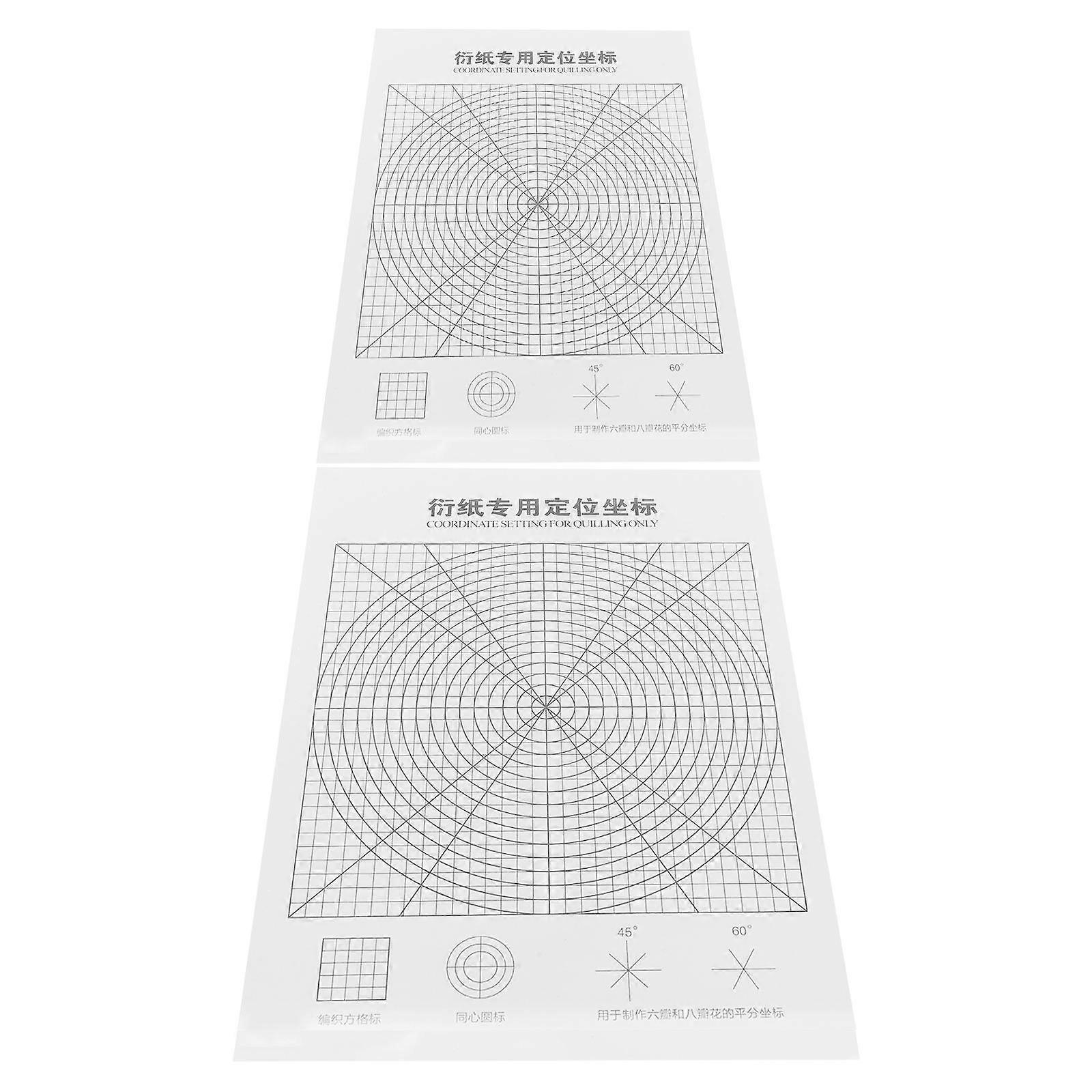 Plastic Quilling Sheet Tool For Paper Quilling Art With Clear Coordinate Positioning 25.00X18.00X0.10cm Holding Quilling Paper Strips 2Pack