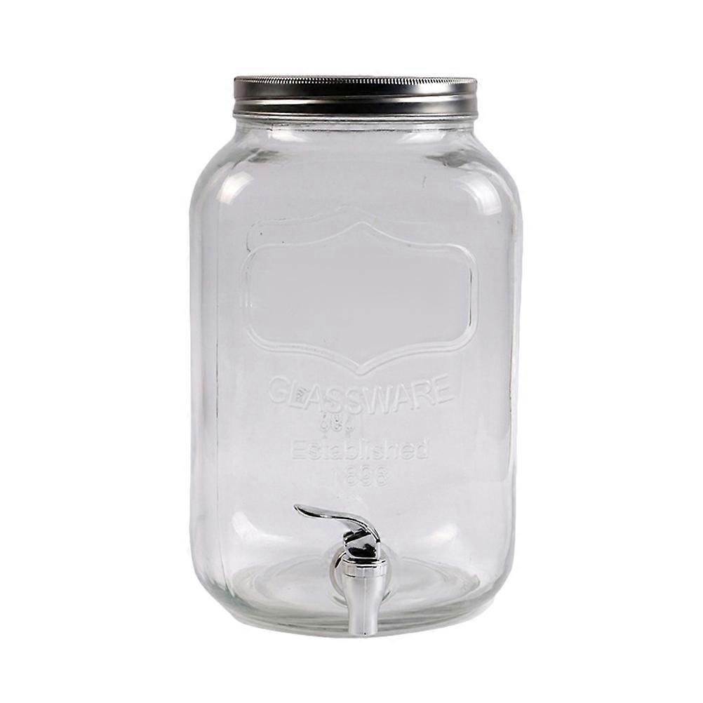 Sealable Glass Jars Juice Jar Home Fermentation 5L Lead Free Transparent Round Storage 1Set