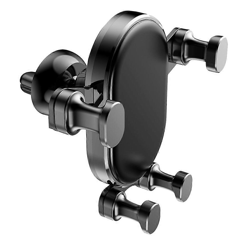 Car Phone Stand Gravity Rotative Holder One Hand Operation Silicone ABS Material Dashboard Vent Mount for Men Women Black