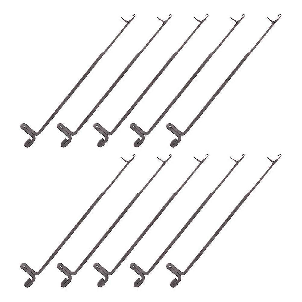 Portable Latch Crocheting Hooks Set for Hair Knitting Use Sturdy Metal Silver Color 10 Pieces