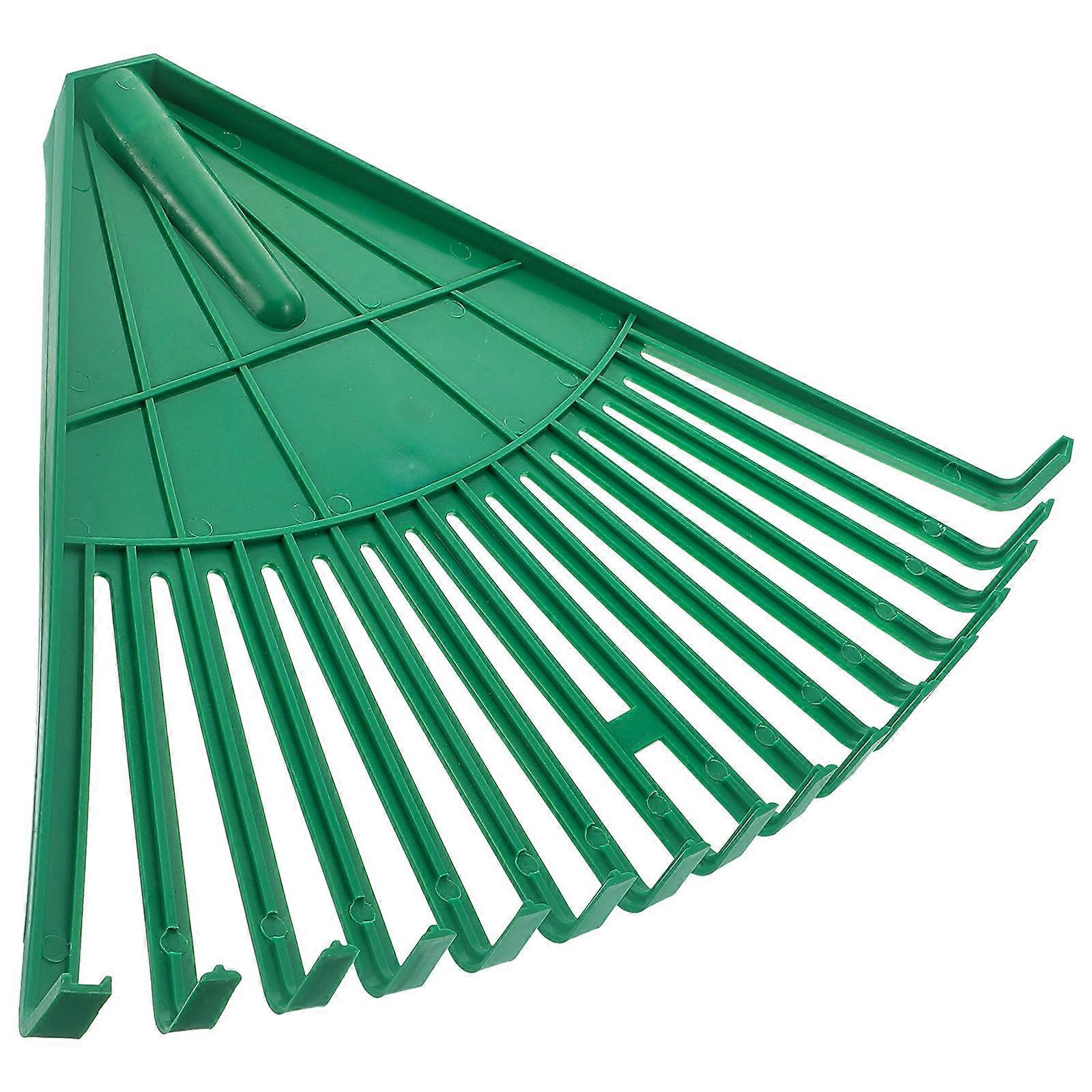 Leaf Clearing Rake Garden Tool Outdoor Gardening Rectangular Head Green 35.00X27.00X3.00CM 1Pcs