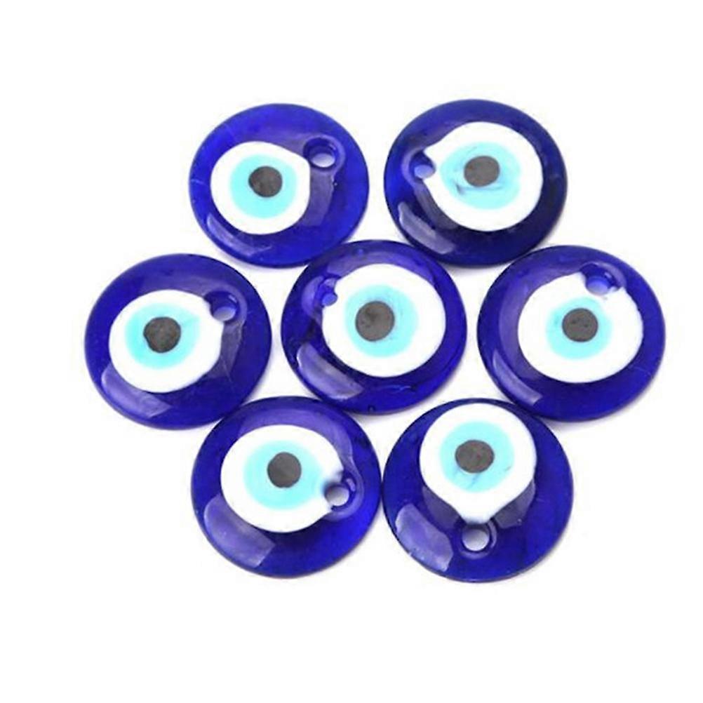 DIY Bead Material Evil Eye Pendant Round Accessory for Jewelry Making Craft Projects 4Pcs