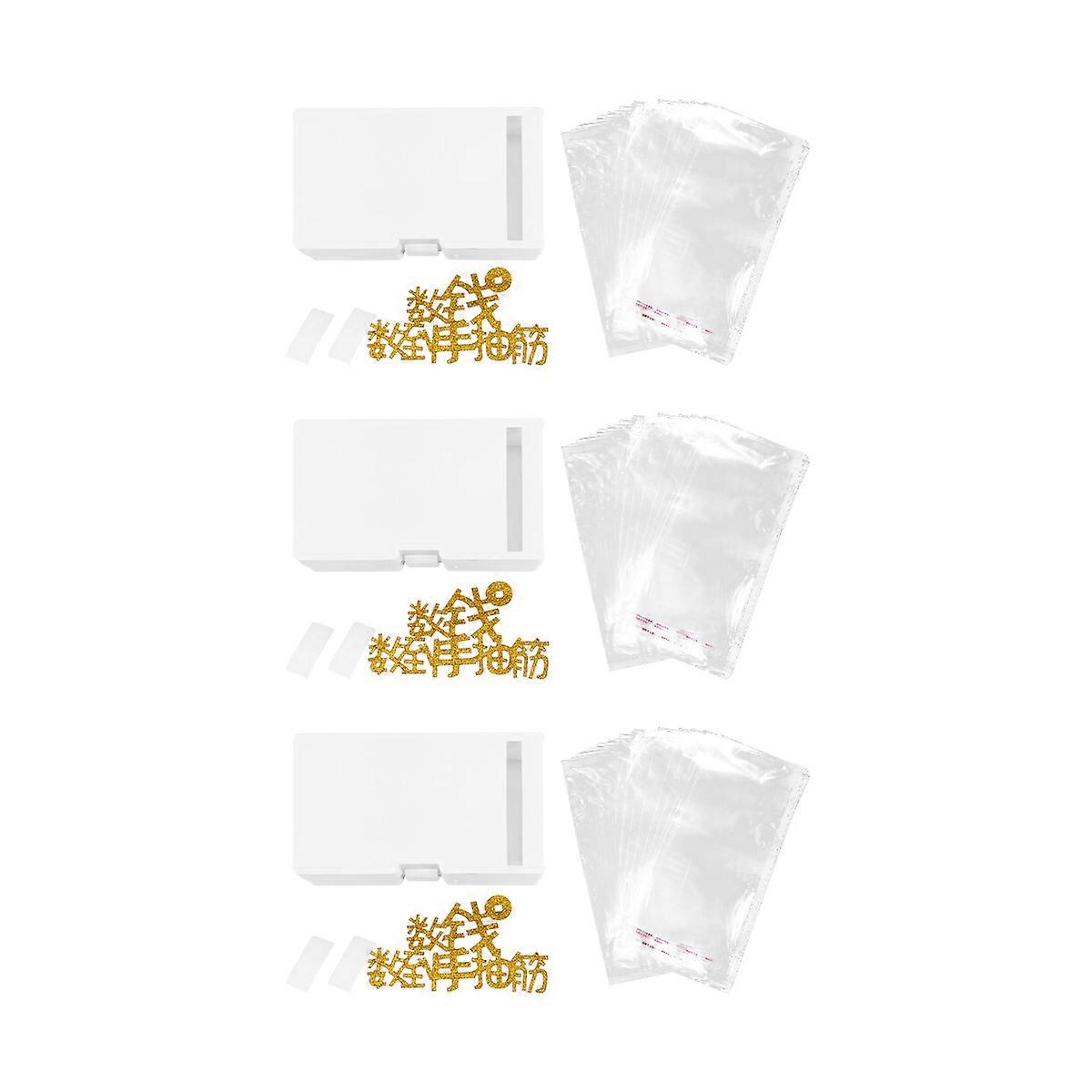 Surprise Birthday Props Cake Box for Storage White Plastic 3 Sets