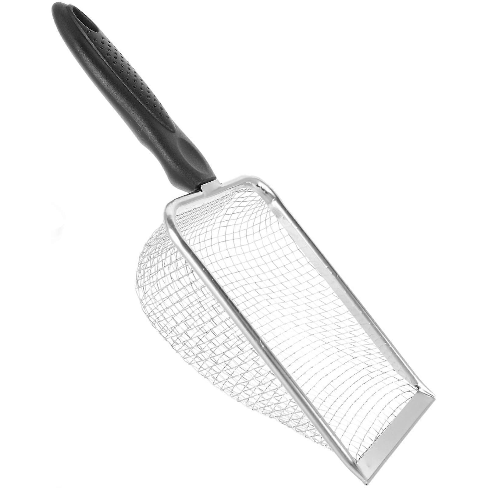 Reptile Sand Shovel Sieve with Stainless Steel Filter and Handle for Substrate Cleaning – Black Sand Scatter Cleaner