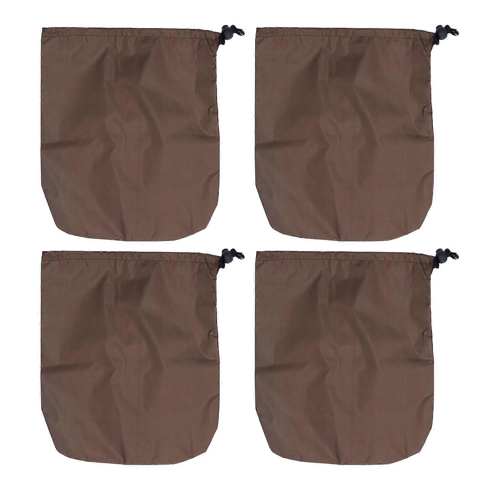 4PCS Car Rearview Mirror Protective Cover 190T Polyester Taffeta Faucet Frost Guard CoverBrown