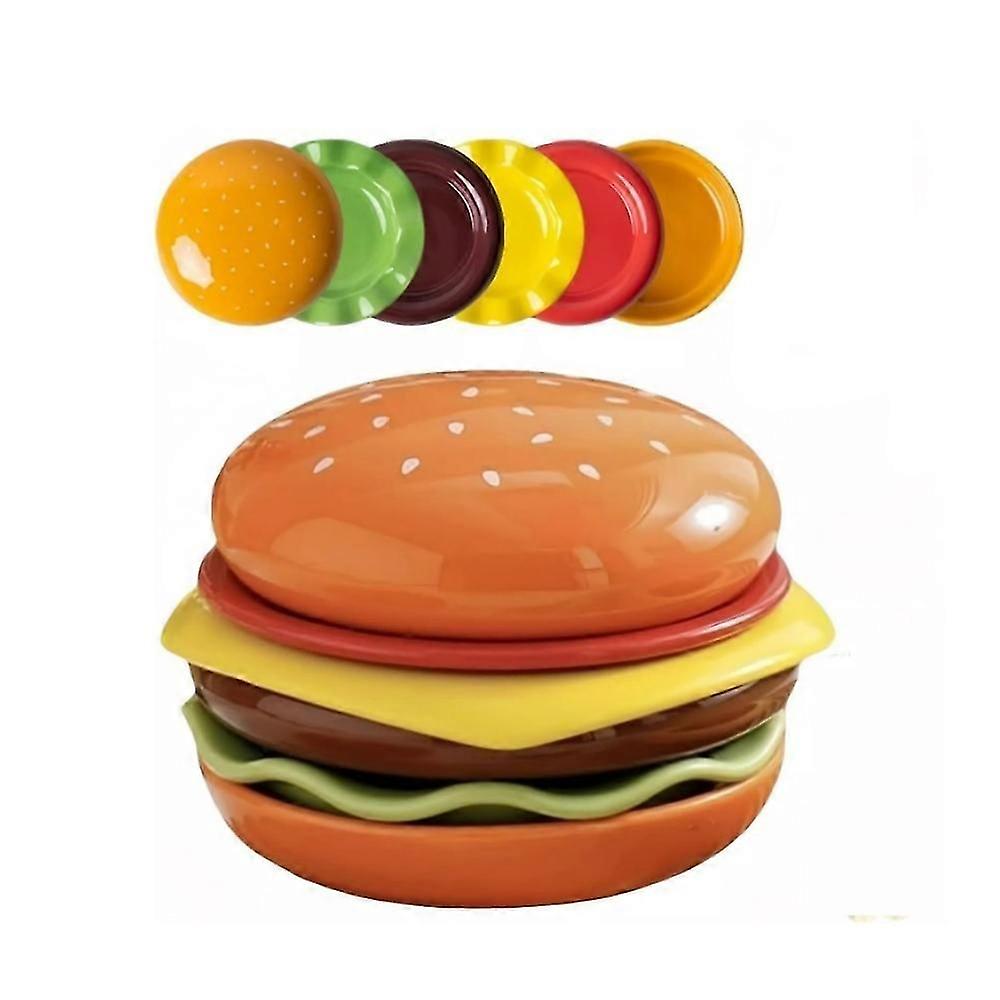 Stackable Burger Plate Set,Hamburger Plate set,Burger 6-layer Mini Dinner Plate