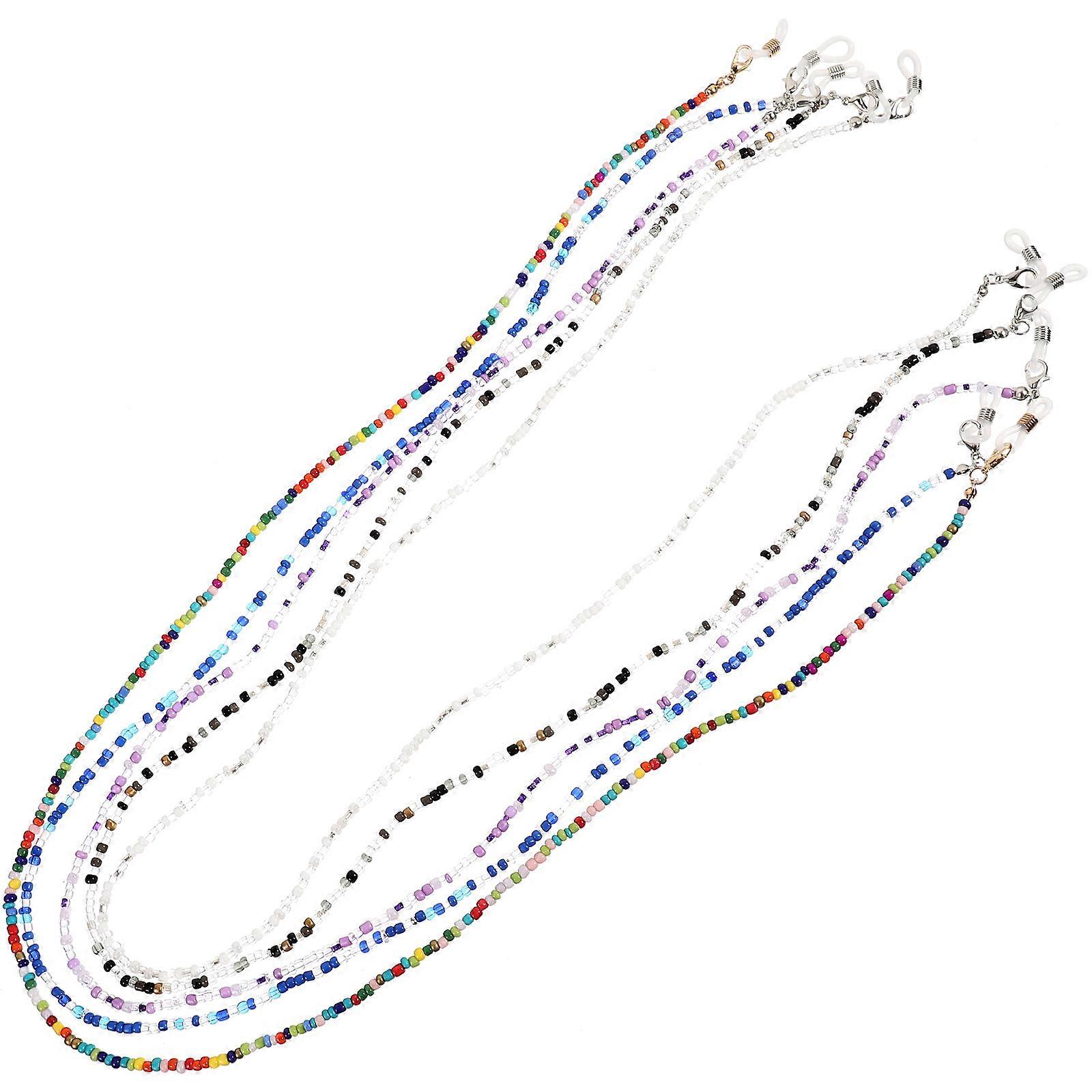 Chaîne de lunettes à la mode perlée Design utilisation quotidienne 5Pack de couleurs assorties
