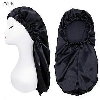 Curly Hair Long Silk Sleep Cap Women Satin Hair Cap Beauty Hairdressing Hat