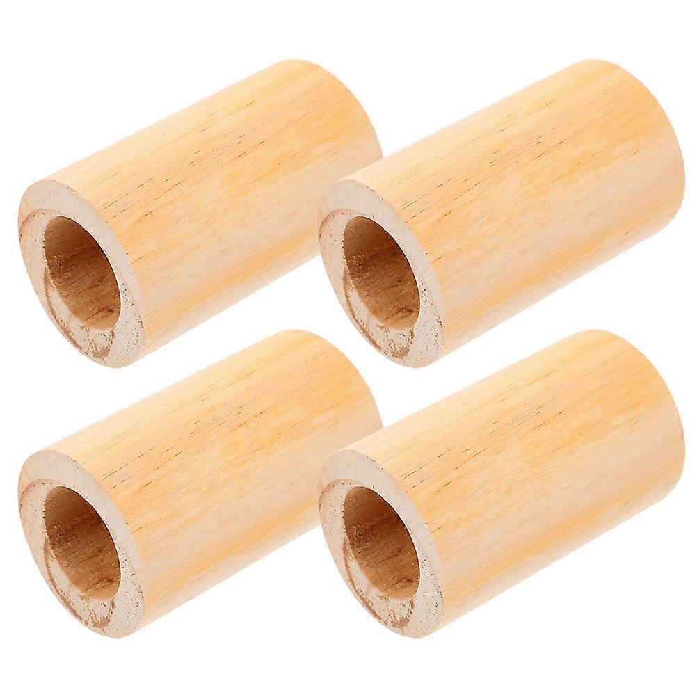 4pcs Wood Bed Risers Heavy Duty Cylindrical Furniture Pads for Sofa, Desk, Couch, Table Frames Unfinished Wood Base 3.2cm Inner Diameter