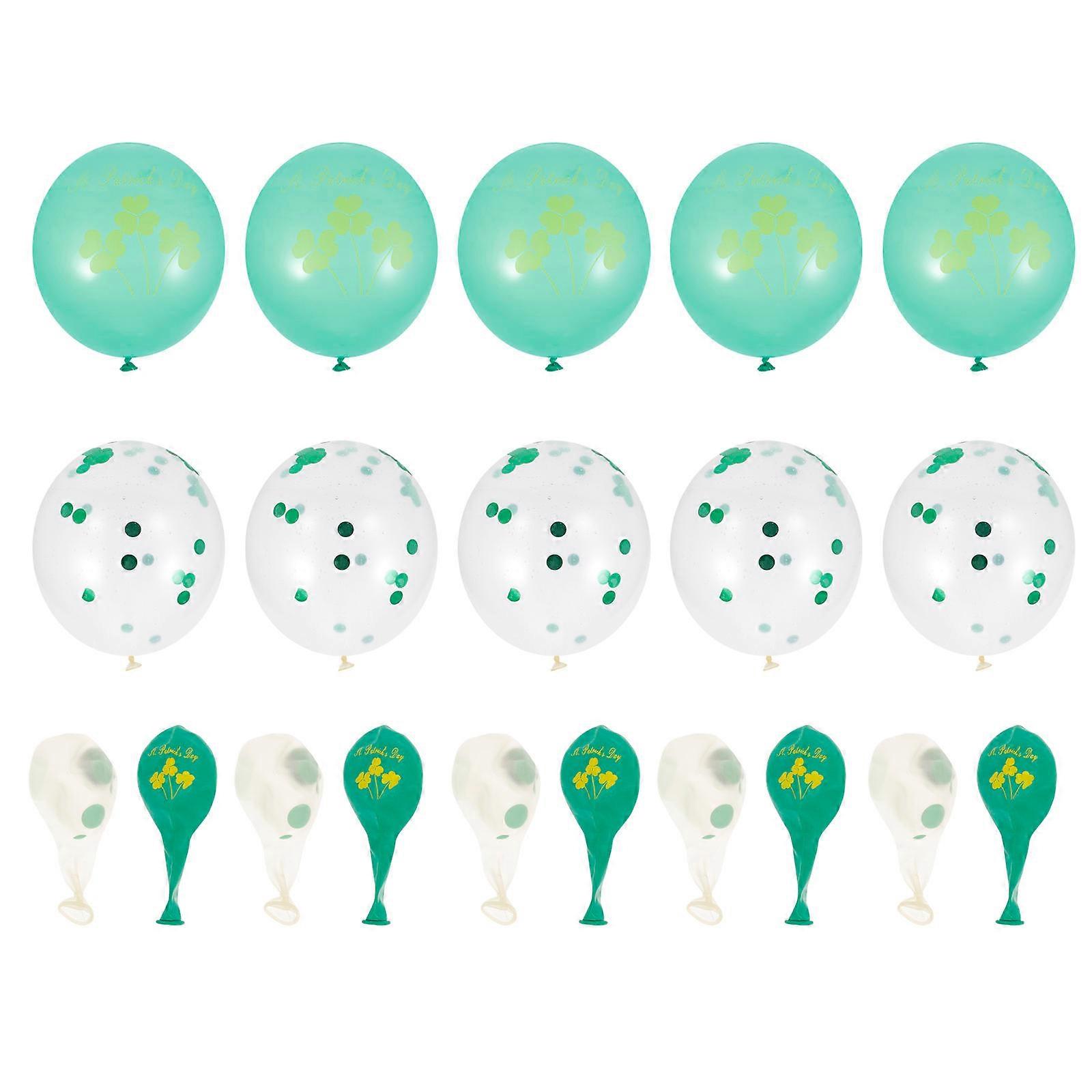 세인트 패트릭 데이 풍선 20Pcs 크리에이티브 토끼풀 장식 파티 용품 손님 축제 분위기 모듬 색상