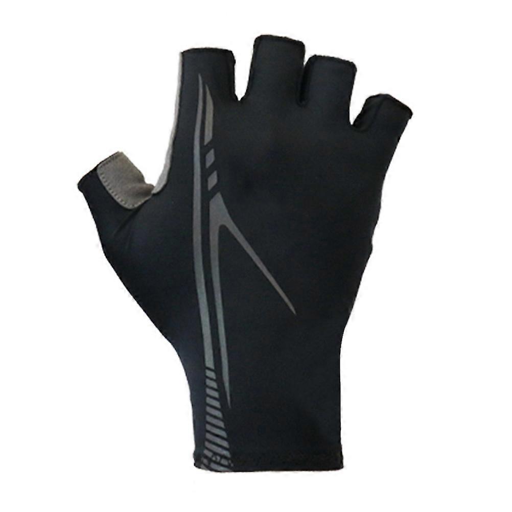 Unisex Breathable Half Finger Gloves with Reflective Design for Night Cycling Use Assorted Color Size XL
