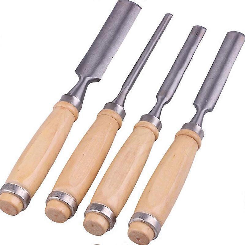 4Pcs Semicircular Wood Carved Chisels Gouge Woodworking Set Hand Engraved Tools Set Professional Carpenter Carver Tools