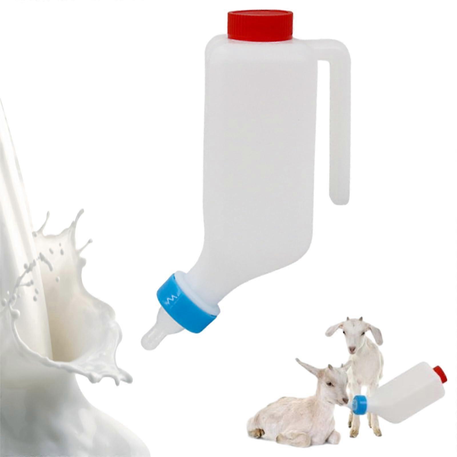 Lamb Bottle 800ml  PP Feeding Bottle with Transparent ML Scale, Handle  Nipple, Breeding Bottle for Lambs, Goats, Puppies  Cats 500 Ml. 1 Piece