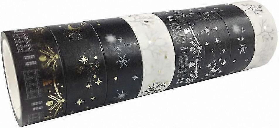 Decorative Washi Tapes, 4 Silver & 4 Golden Rolls Set