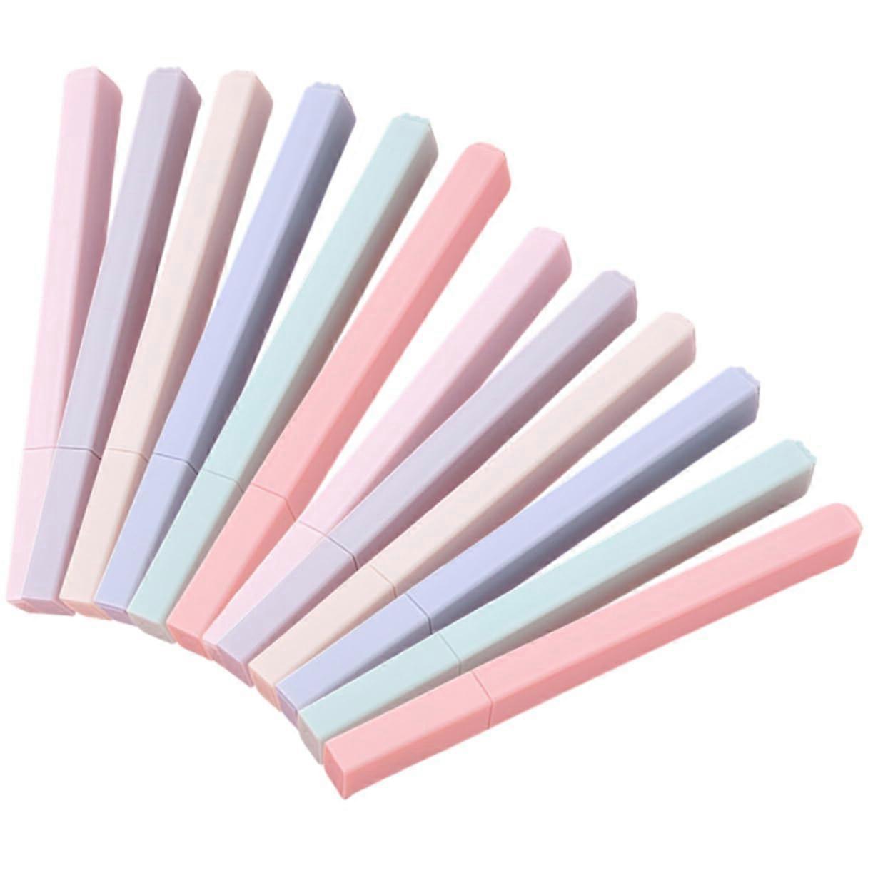 12 Pack Compact Highlighters with Chisel Tip for School and Office, Multicolor Multifunctional Markers for Note Taking and Journaling