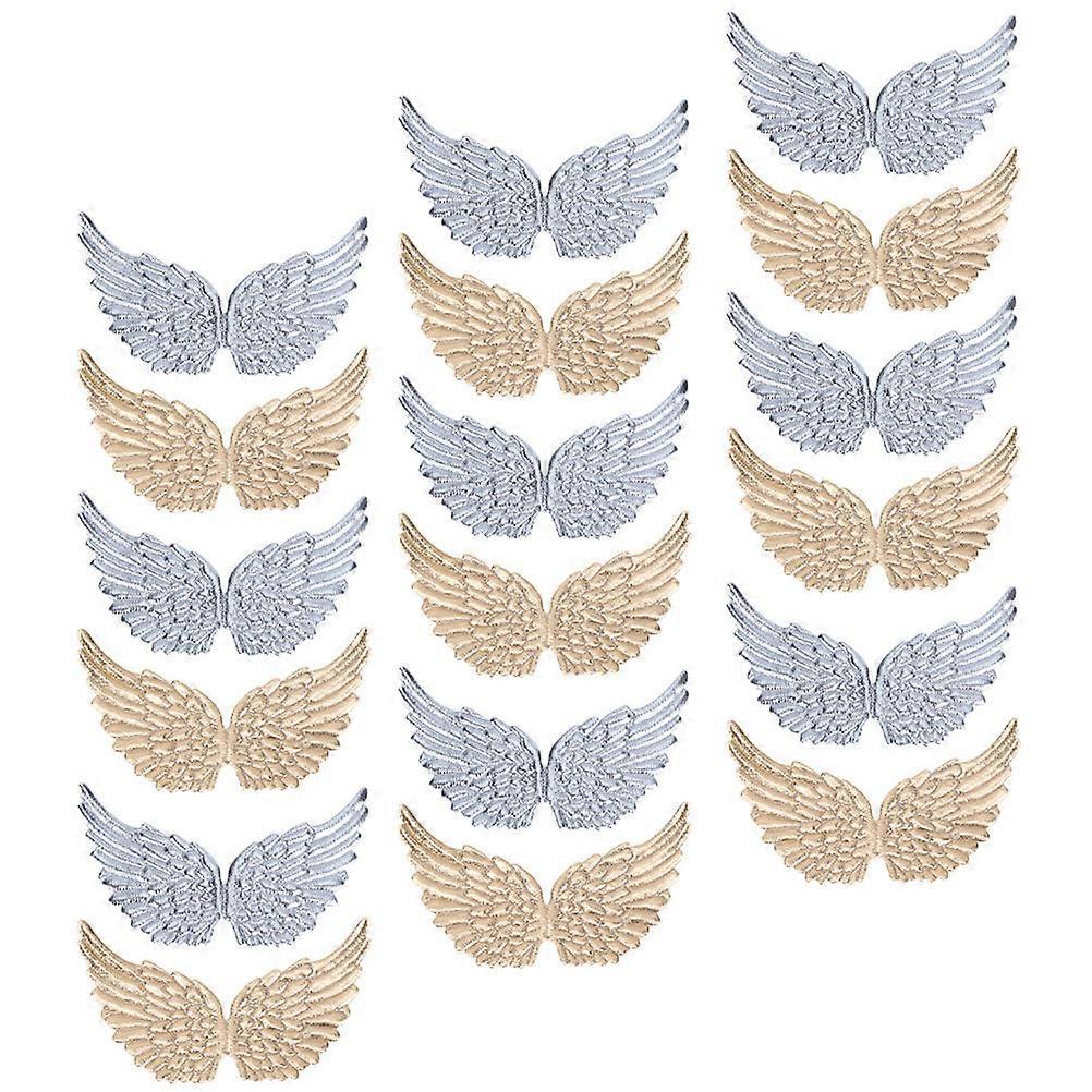 Angel Wing Patches Fabric Embossed for DIY Crafts 24Pcs Assorted