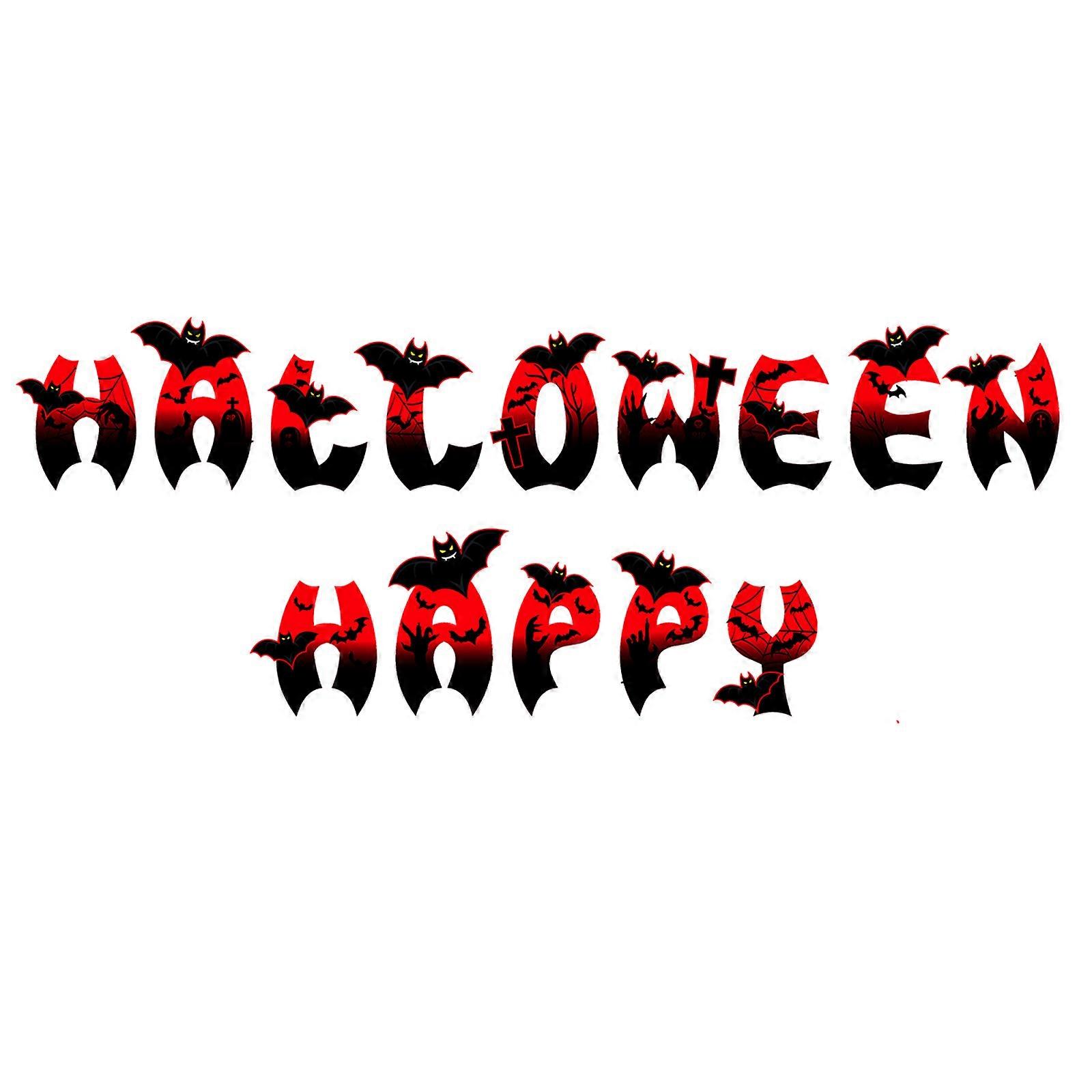 Black Hanging Halloween Pennant Banner Flags 2Pcs Perfect For Halloween Celebration And Party Hosts