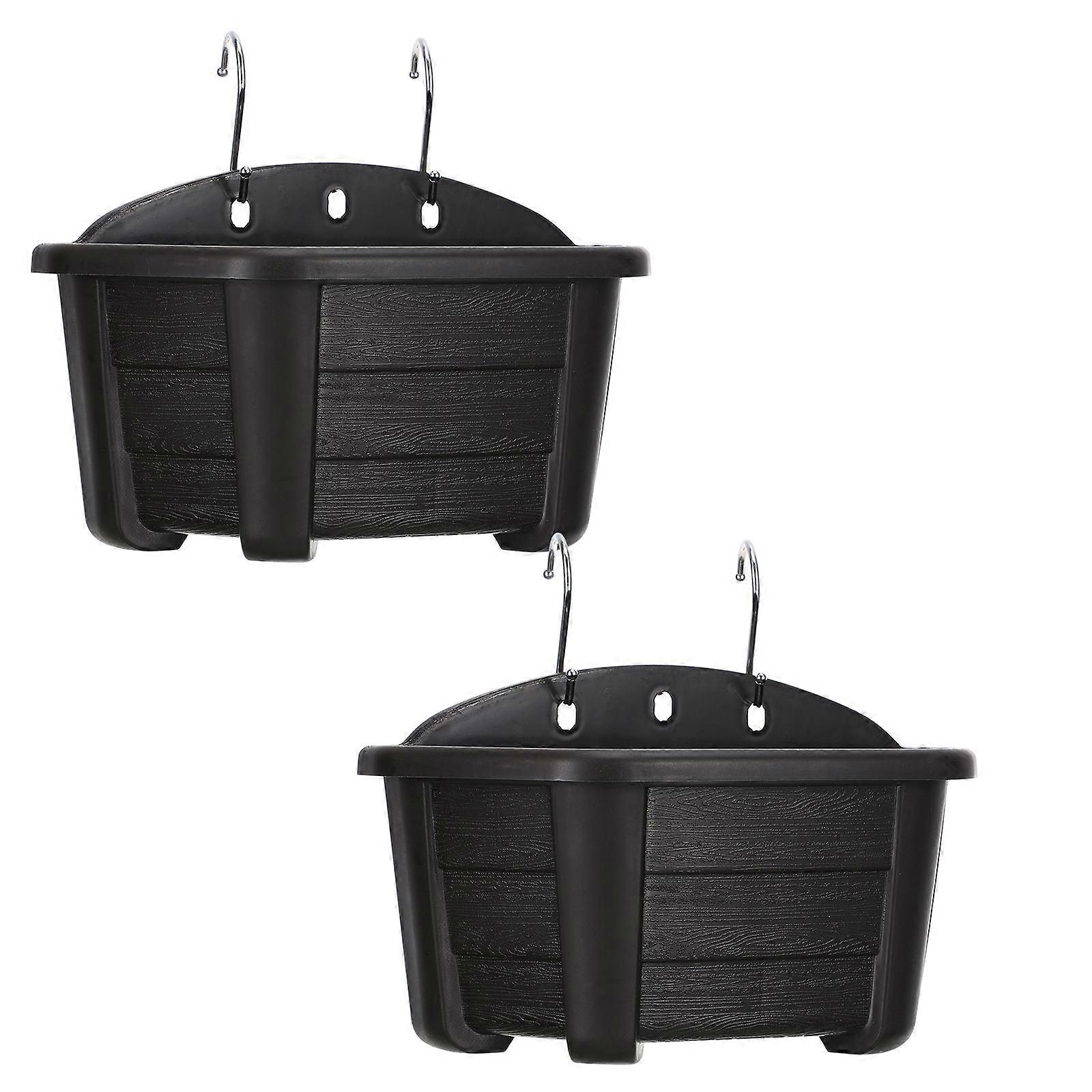 Semi-Circular Hanging Flower Buckets For Home Decoration 15.5X27CM Drainage System Practical Gifts 2Pcs