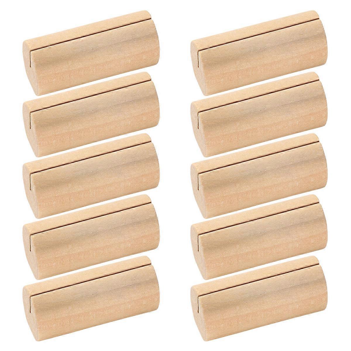 Beige Timber Business Photo Stand Holder for Office Use with Unique Cylindrical Design  Handheld Size