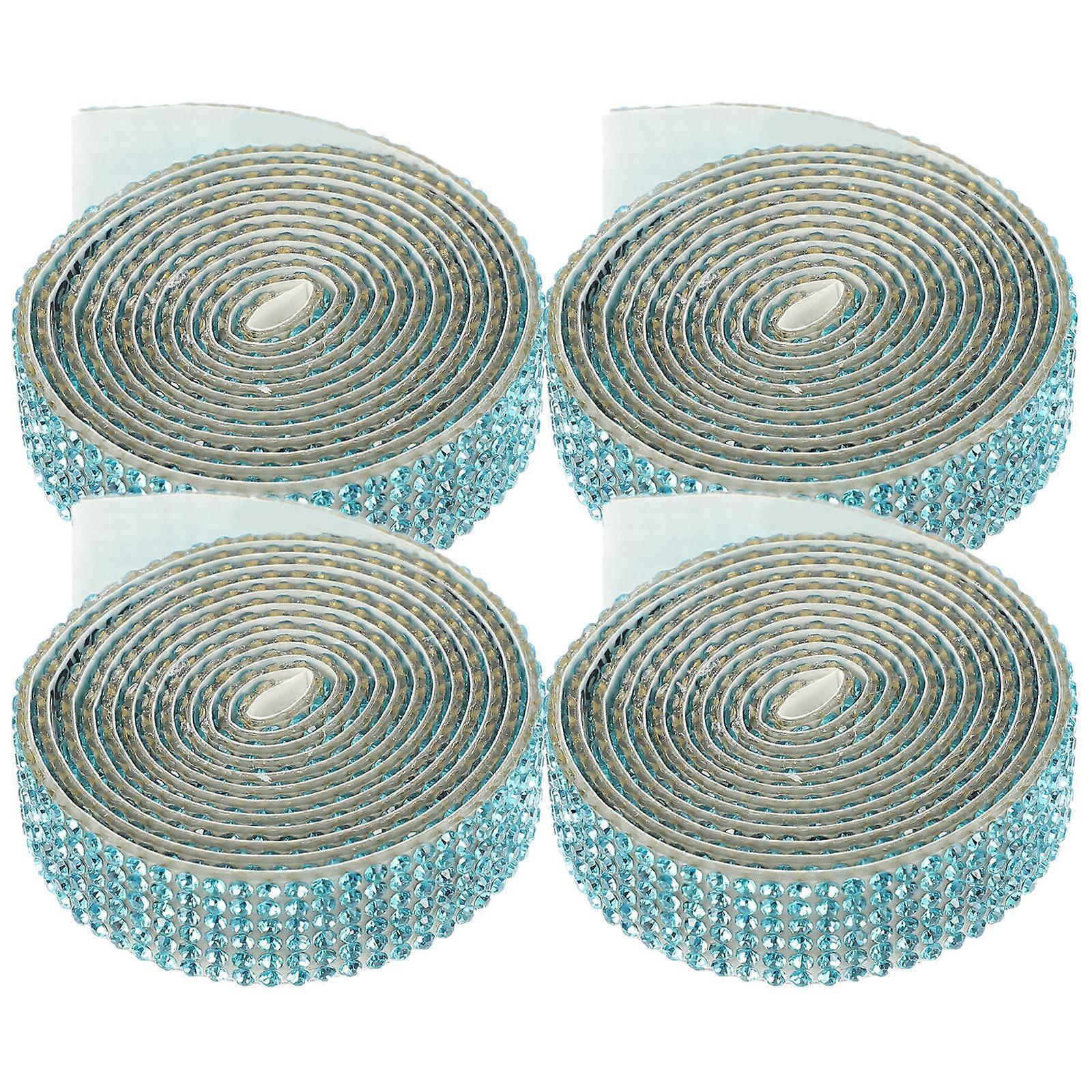 4 Rolls DIY Rhinestone Applique Patches for Iron On Belt Decor, Craft Projects & Bridal Sashes – Durable & Sturdy Design