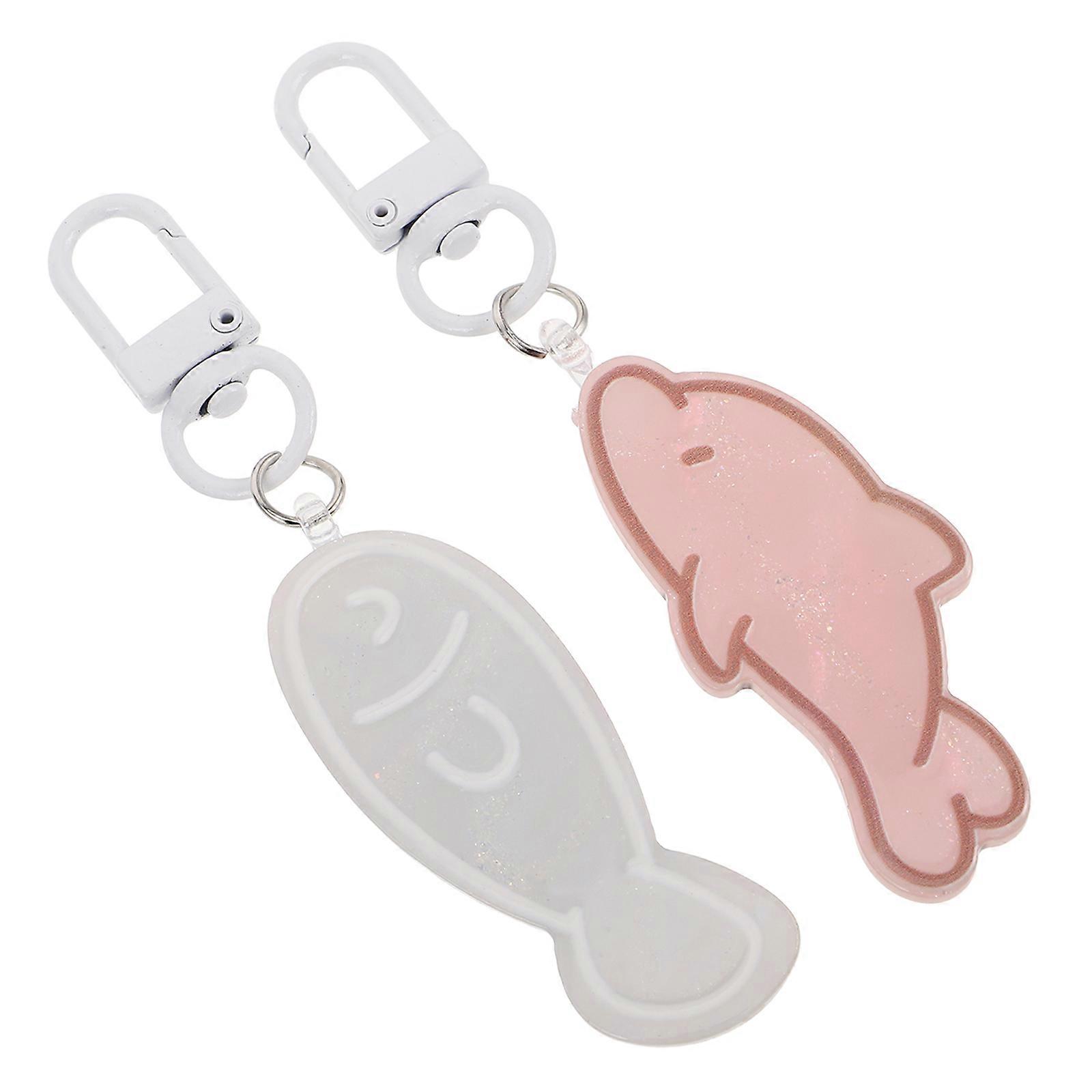 Cute Ocean Keychains with Fish and Dolphin Charms for Couples Friends Versatile Alloy Acrylic Decorative Accessory Multi Color 2 Pieces