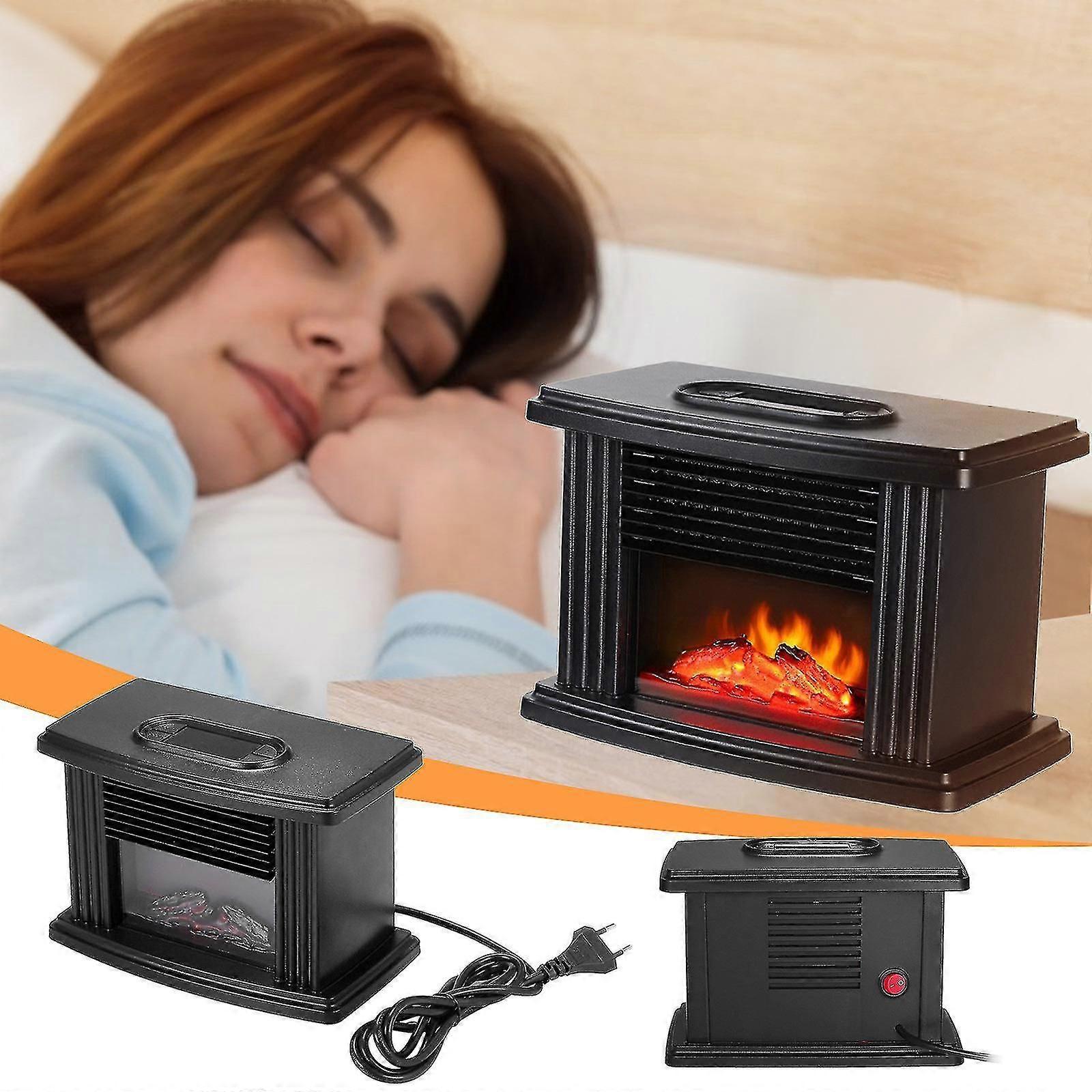 European-style Fireplace Heater Fan Heater Home Living Room Bedroom Flame Heater Stove Small Desktop Hot Fan