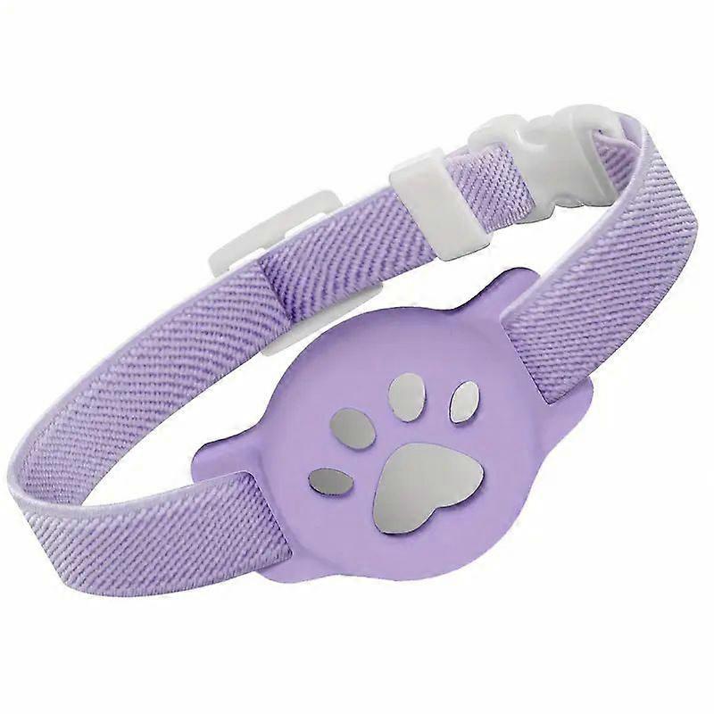 Airtag Cat Collar Breakaway, Reflective Kitten Collar with Bell and Apple Air Tag Holder, GPS Cute Cat Collar, Glow in The Dark Pet Collars for Boy Gi