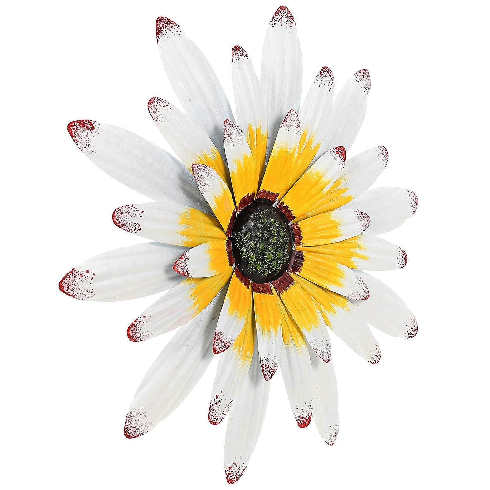 Decorazione murale floreale in metallo per balcone e cortile 26x26cm Fine Artigianato 4 pezzi