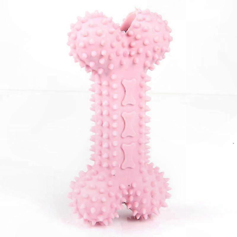Textured Bone-Shaped Chew Toy for Small Puppies, Pink, Up to 5 kg
