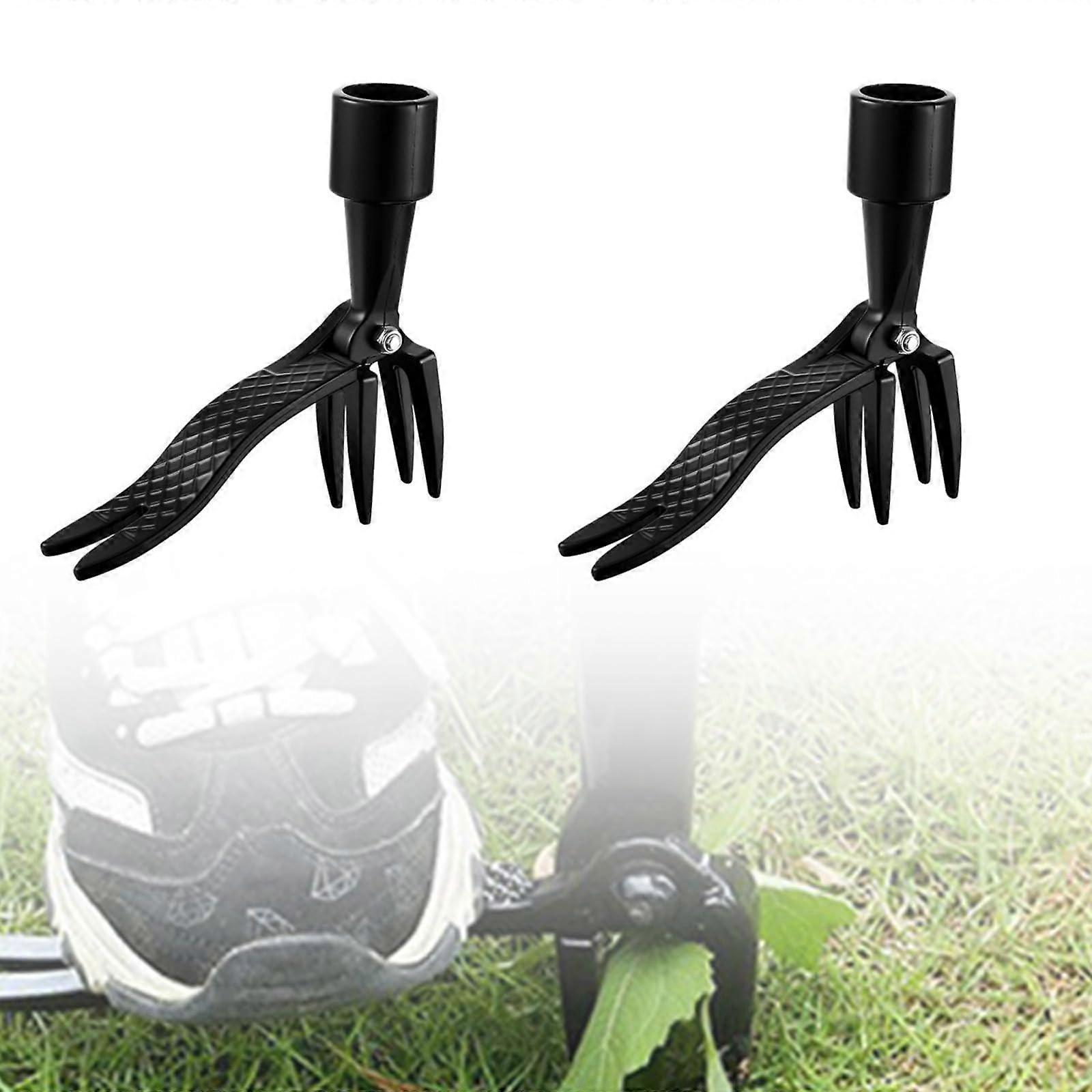 13 cm Weed Cutter, 2 Pieces Labour-Saving Digging Fork with Aluminium Alloy Handle, Hardened Steel Tooth Design for Gardens and Orchards
