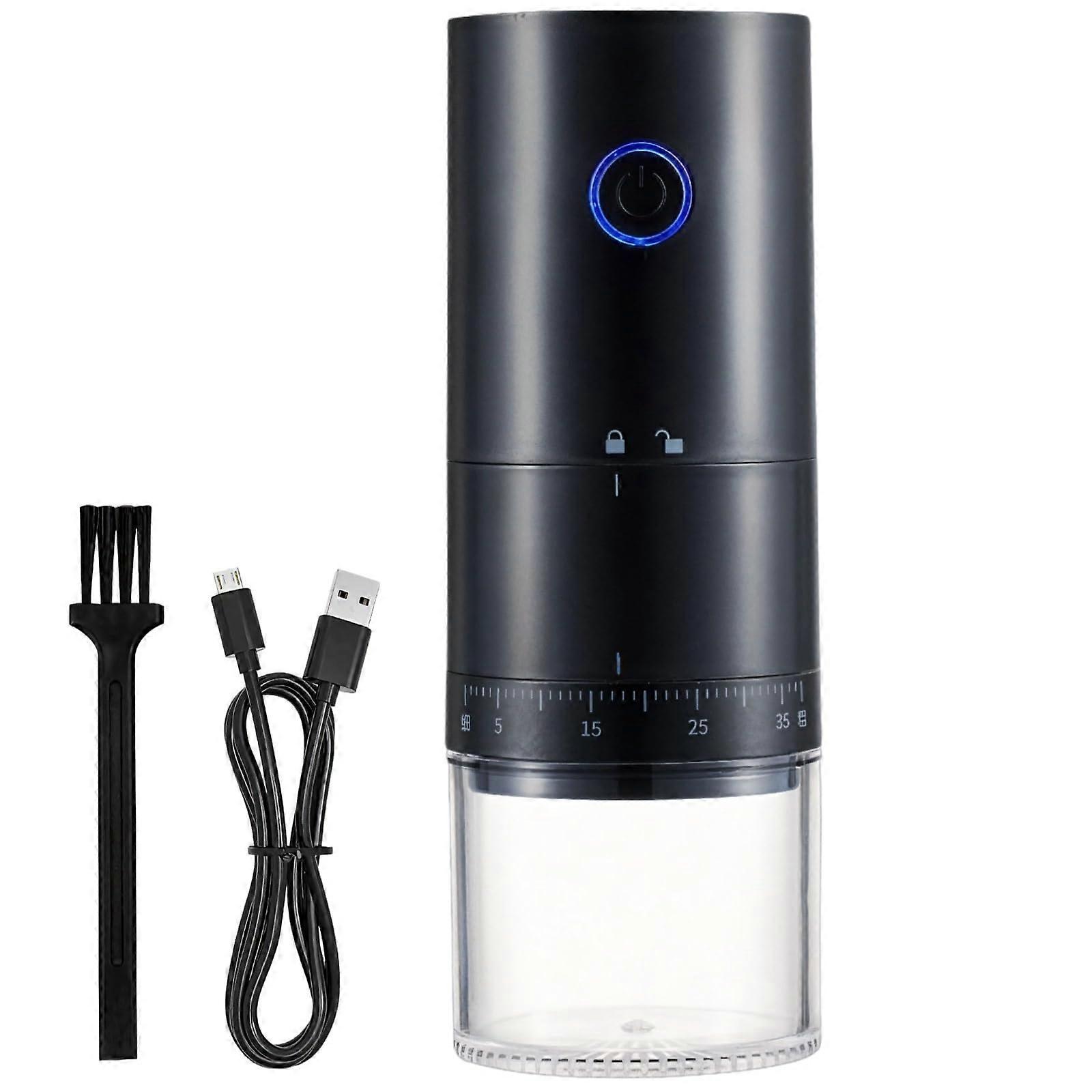 Portable USB Electric Coffee Grinder - Ceramic Burr Mill with Adjustable Grind Settings and Quiet Auto Operation