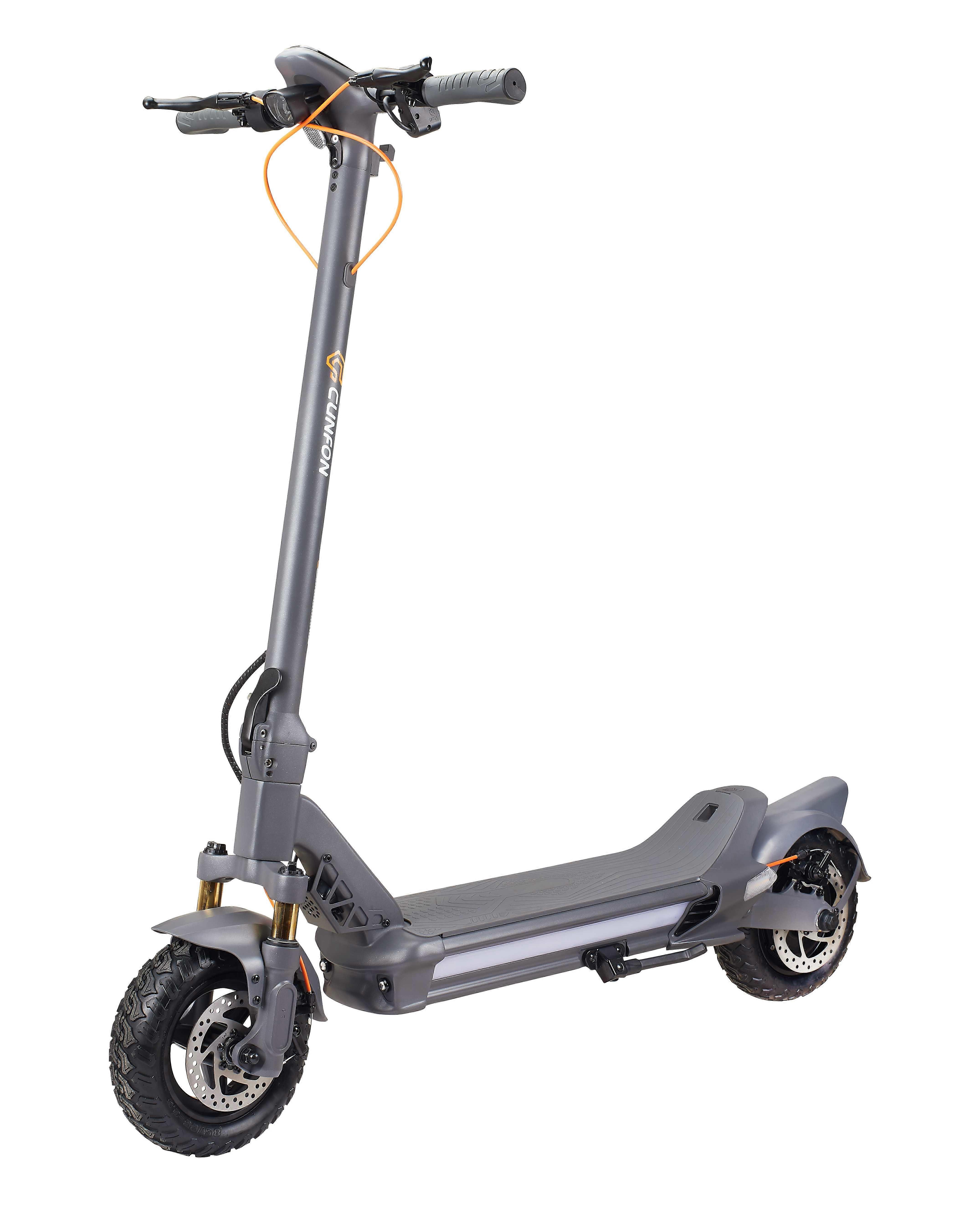 CUNFON RZ800 electric scooter, 1000W motor, with fingerprint unlocking and music player, maximum range of 50 miles, top speed of 31 mph, 10.5-inch off
