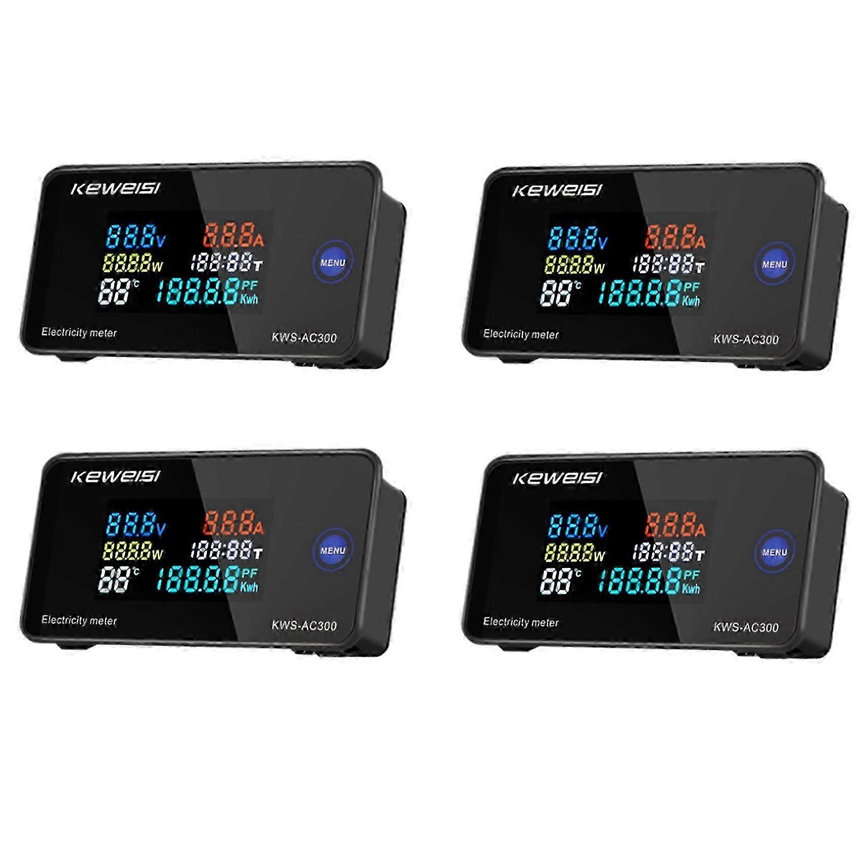 KEWEISI KWS-AC300 Digital Voltmeter: 50-300V Voltage Range, 45-65Hz Energy Meter with LED Display, 0-10A Current, Compatible with Various Devices.