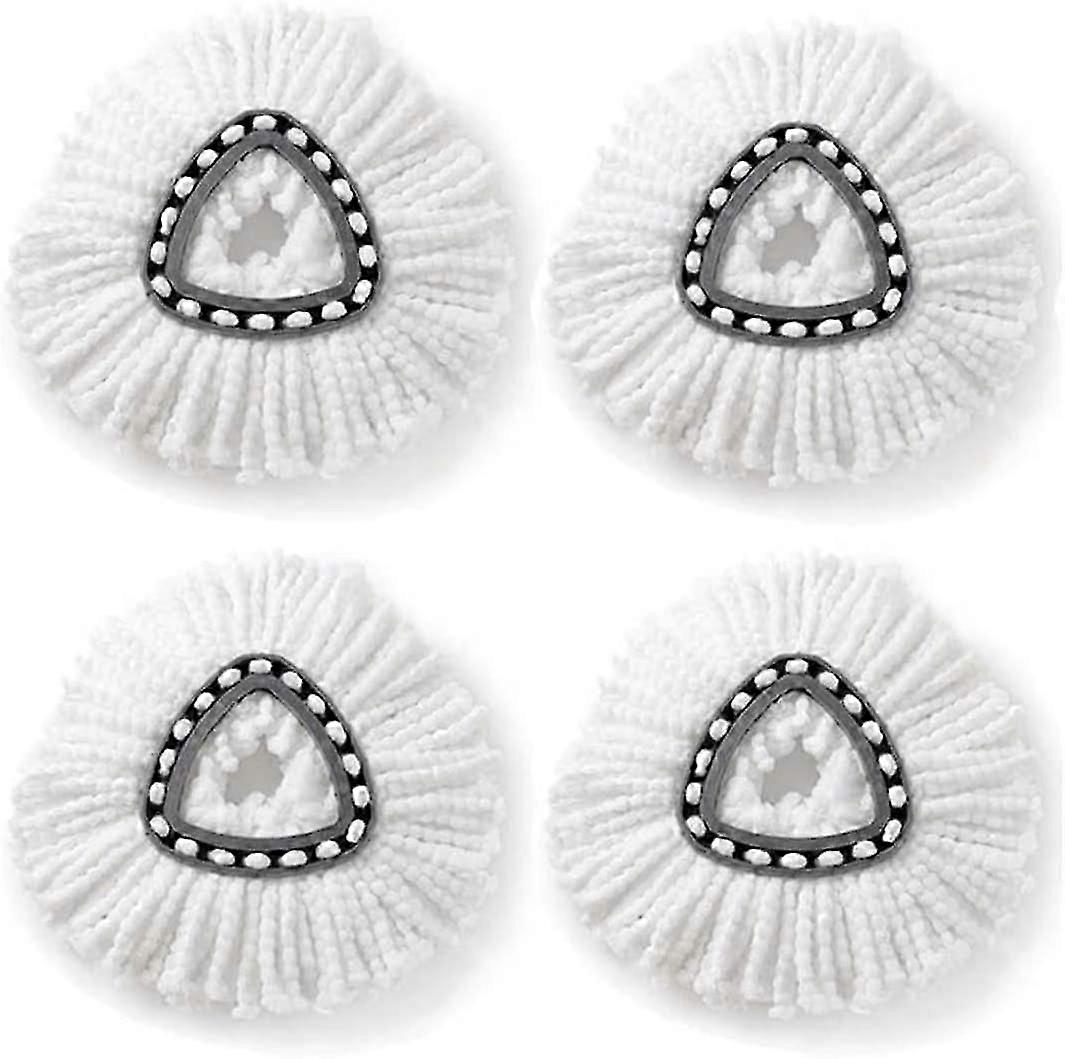 Spin Mop Replacement Heads Microfiber Spin Mop Refill Heads Easy Cleaning Mop Head (White 4pcs)