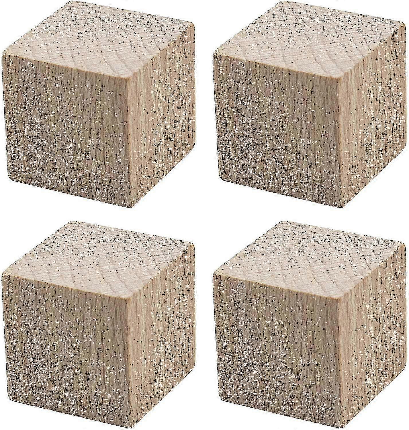 20pcs Wooden Blocks 1 Inch Natural Wood Square Cubes With Sanded Su...