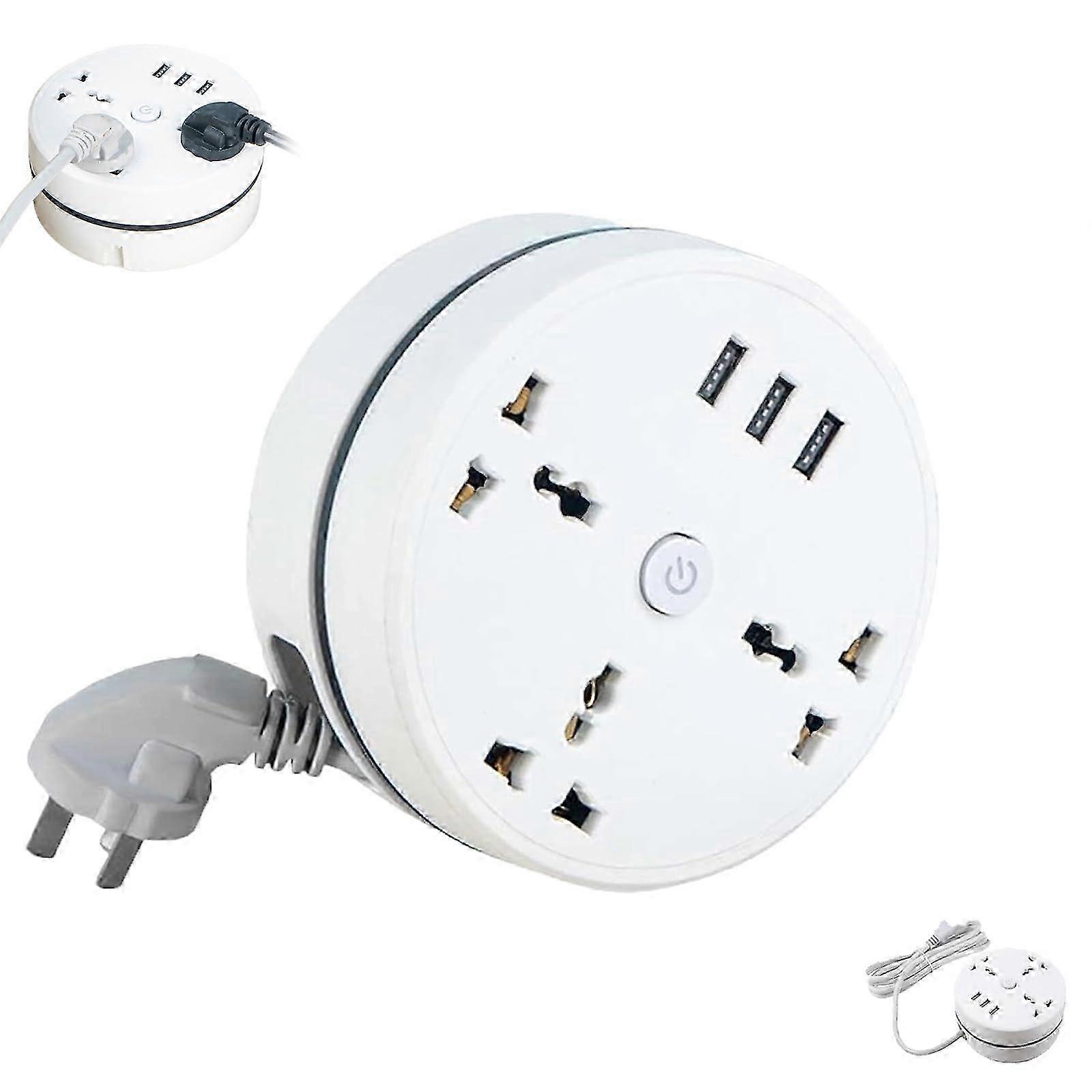 2025 Universell grenuttag, infällbar grenuttag, infällbar förlängningssladd 10 fot, för företag, kontor, resor (1,8 m) 1,8 m