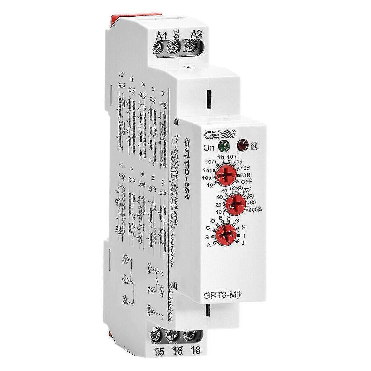 Automatic delay relay for GEYA GRT8-M1, 16A AC/DC 12V-240V DIN
