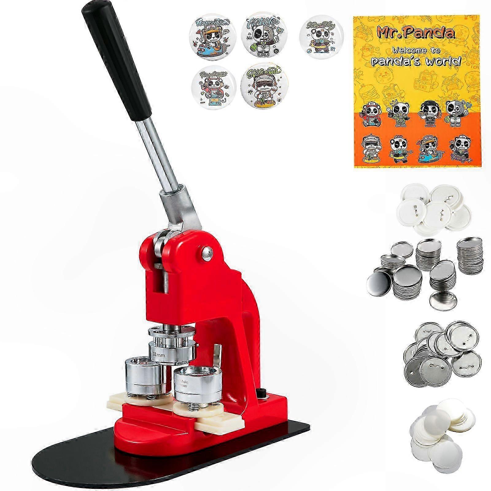 Custom Button Maker Kit 1.25" 32MM with 500 Free Pieces for Crafting Badges and Pins