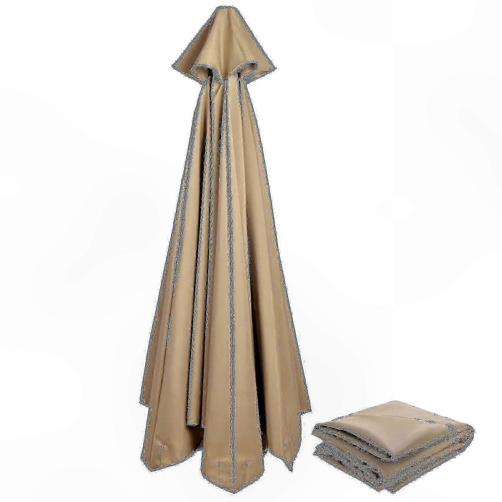 Durable Fabric Canopy for 3m Patio Umbrella with 6/8 Arms Garden Sunshade Cover