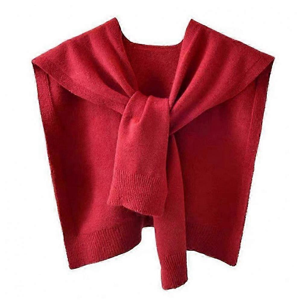 Skin-Touching Versatile Lady Knitted Thin Shoulder Costume Shawl Lapel