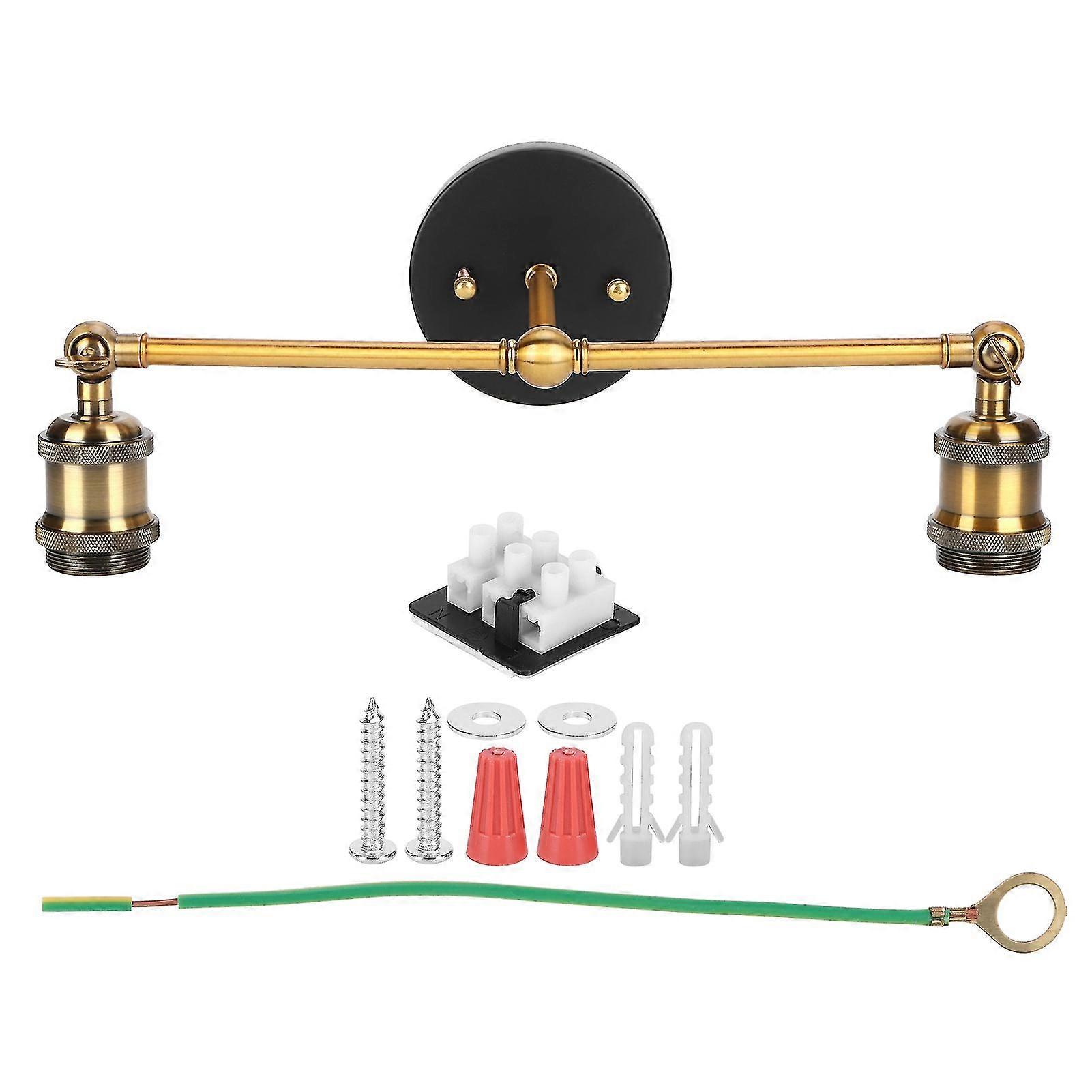 Applique murale décorative à double tête E27 2025, style rétro, en fer forgé, AC85-265 V