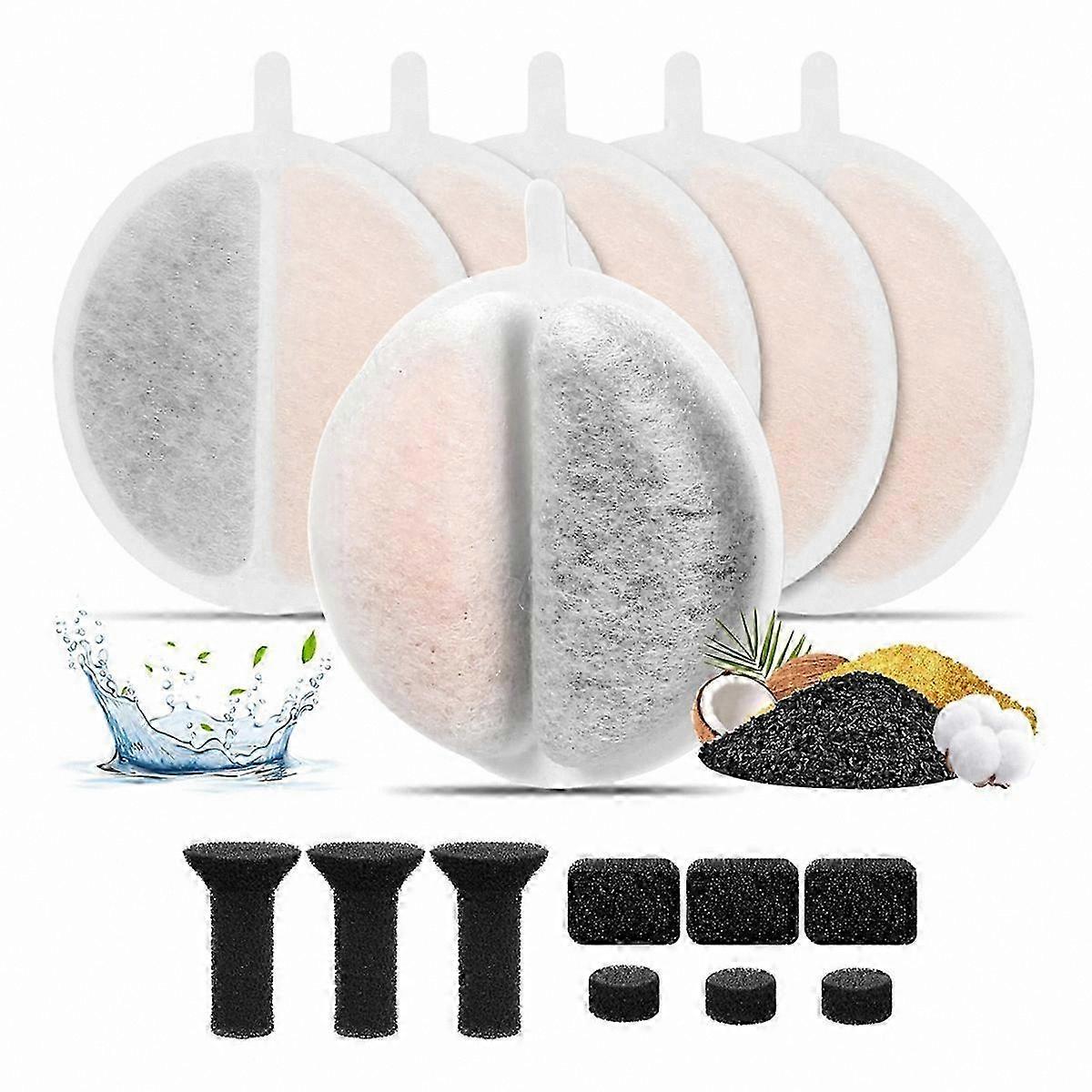 6-Pack Replacement Filters for 2.5L Pet Water Fountains, Compatible with Cat Drinking Systems