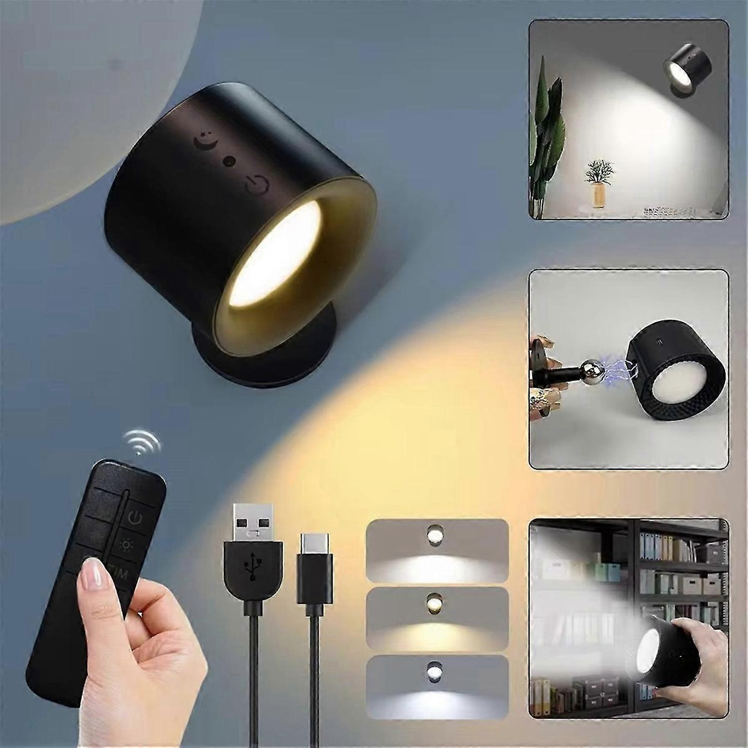 LED Wall Sconces Light - Touch Control, Double Head, 360° Rotatable