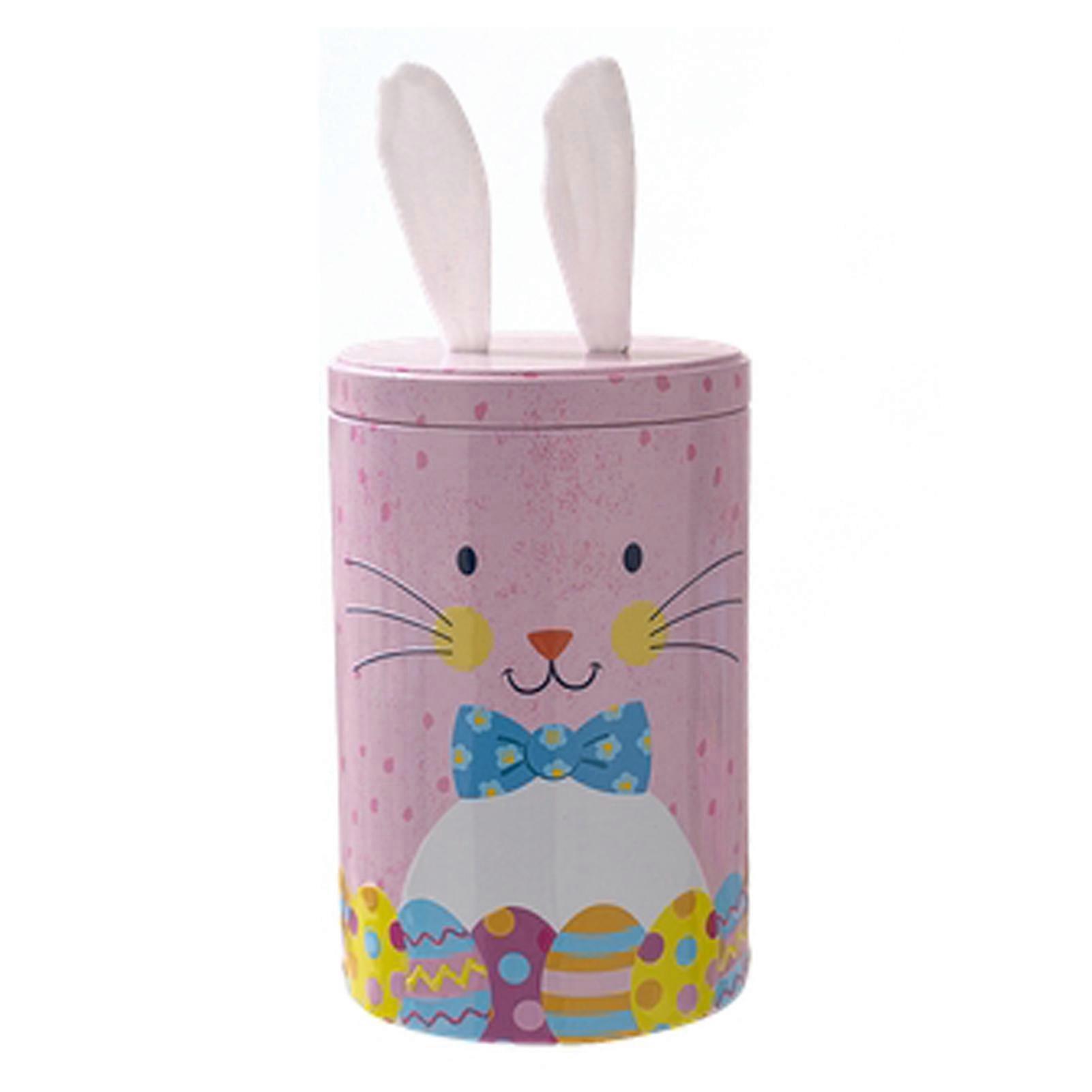 Bunny Tin Box Retro Style Candy Decoration Box With P Rabbit Ears Rabbit Storage Gift Box