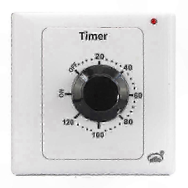 Mechanical Countdown Timer Switch, 120 Min, AC 220V 15A, 86 Panel Time Control Socket with Timer Button