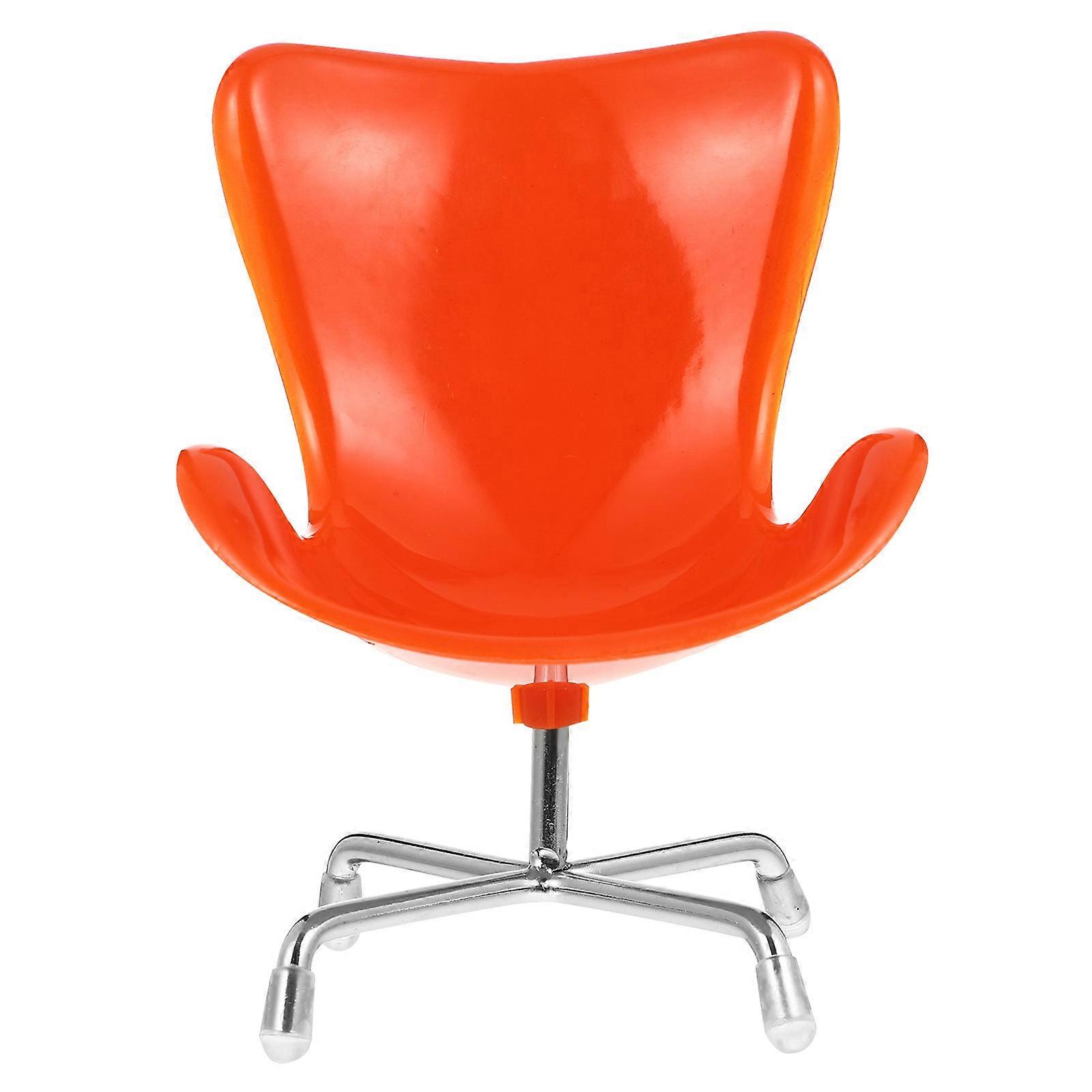 Mini Chair Mini House Armchair for Decor Orange Plastic Model