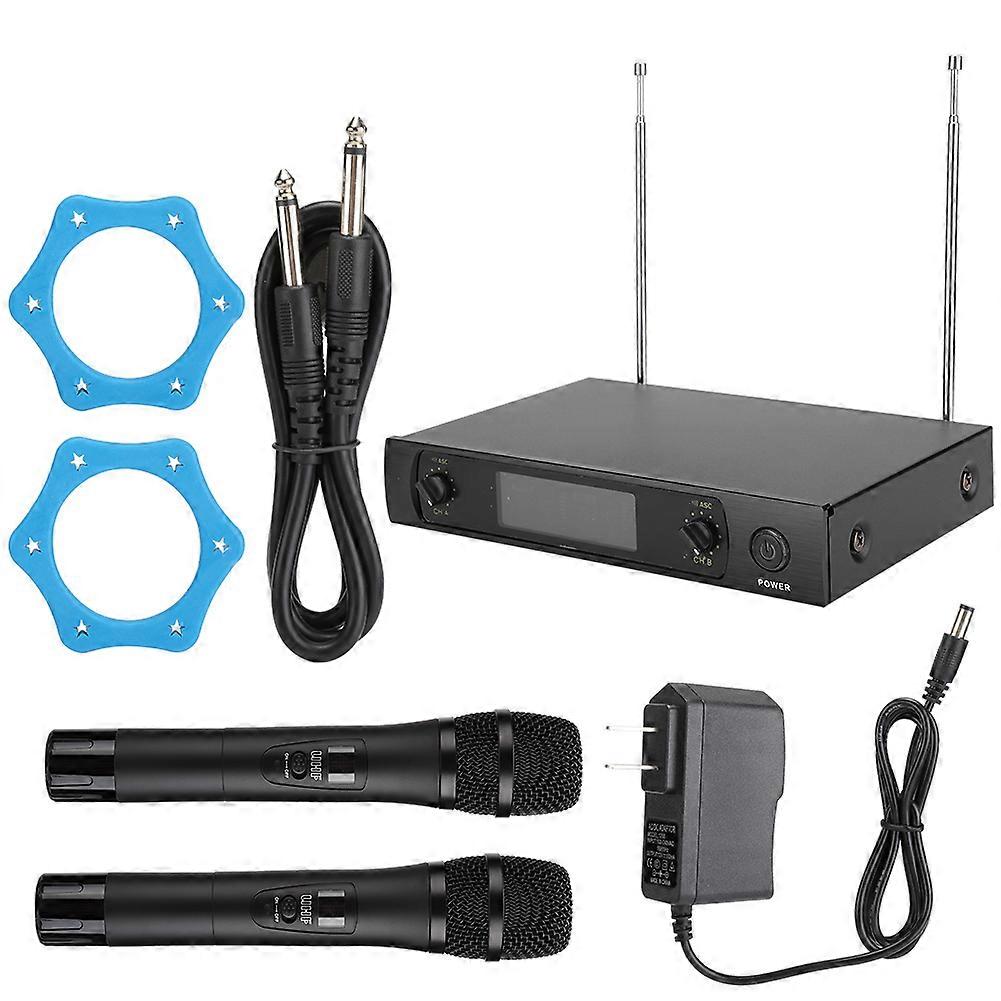 Portable UHF Dual Wireless Microphone Set for Karaoke, Weddings, and Public Speaking