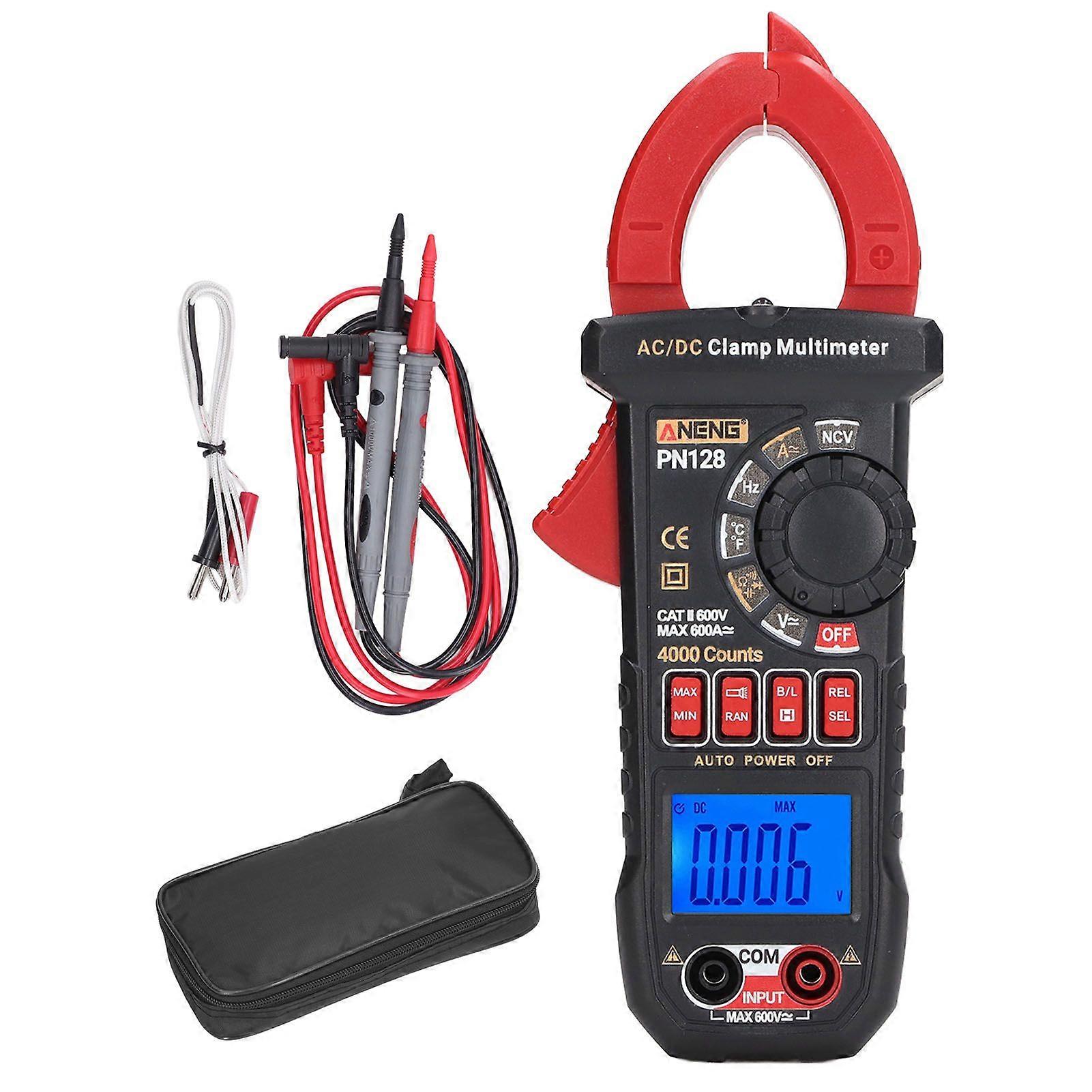 Digital Clamp Meter 4000 Count High Accuracy Multimeter LCD Display AC DC Clamp Current Meter