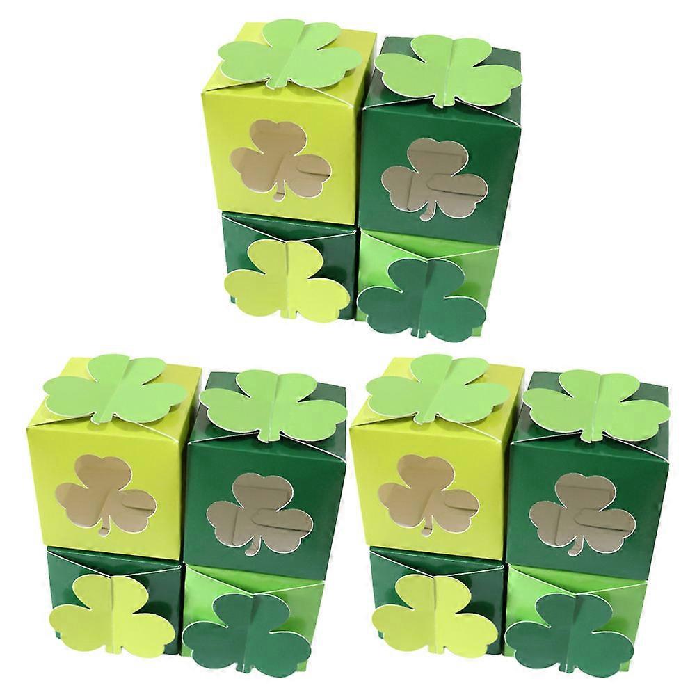48Pcs Shamrock Candy Boxes for Treats with Hollow Window Irish Party Use